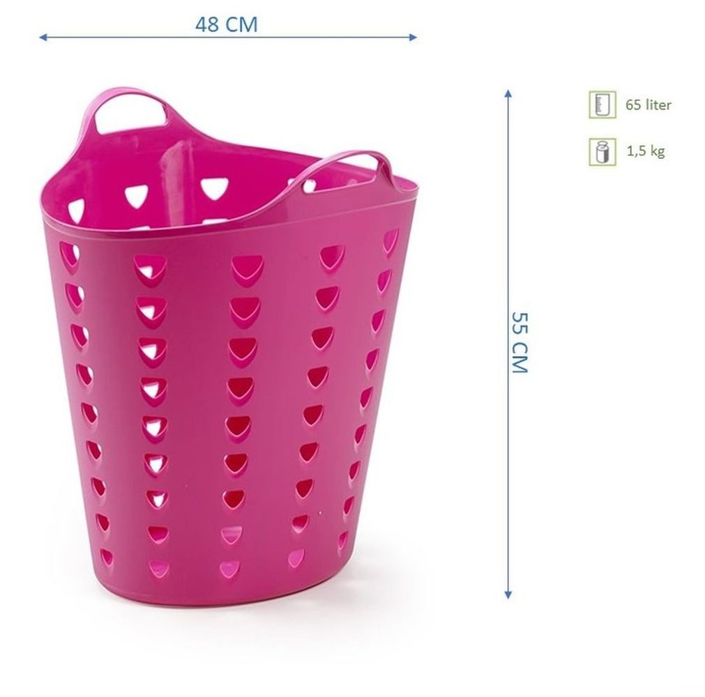 Kreher Aufbewahrungskorb Set: 2 x Flexibler Tragekorb 65 Liter Pink/Blau (F günstig online kaufen