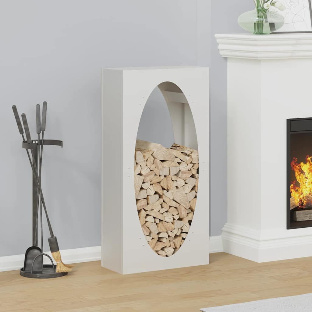 vidaXL Kaminholzregal Brennholzregal Weiß 50x23x100 cm Kaltgewalzter Stahl