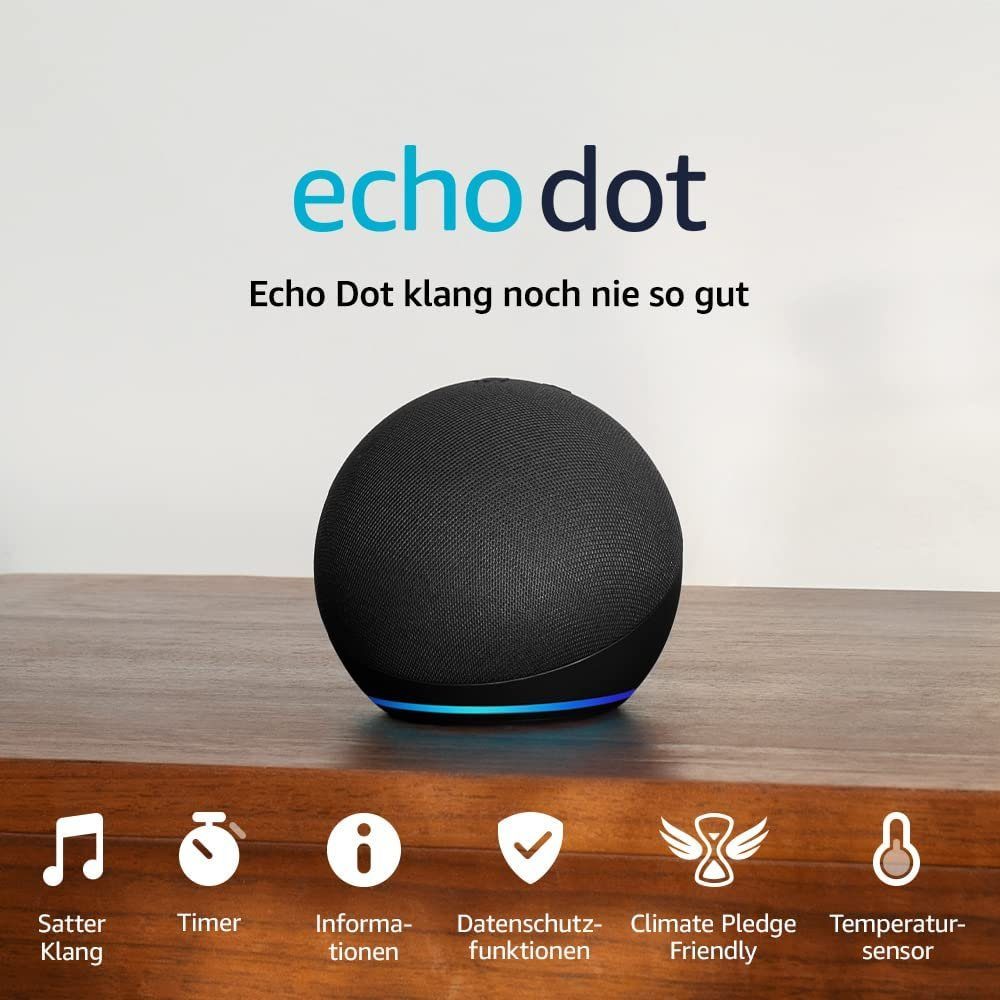 Amazon Echo Dot (5. Anthrazit sattem Bluetooth-Lautsprecher mit Klang, Gen)