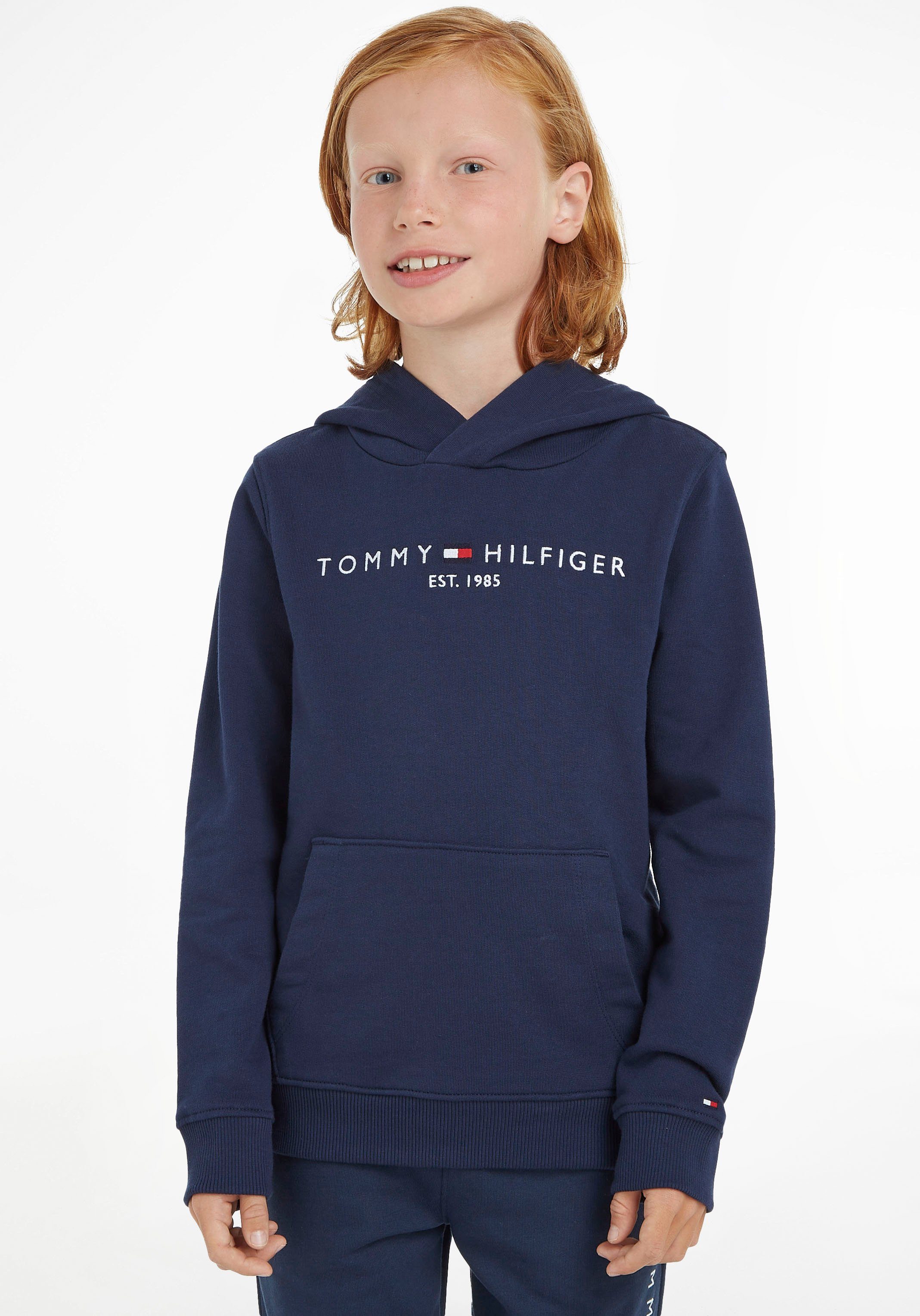 Mädchen Tommy Kids Kinder Junior Kapuzensweatshirt ESSENTIAL MiniMe,für und HOODIE Hilfiger Jungen
