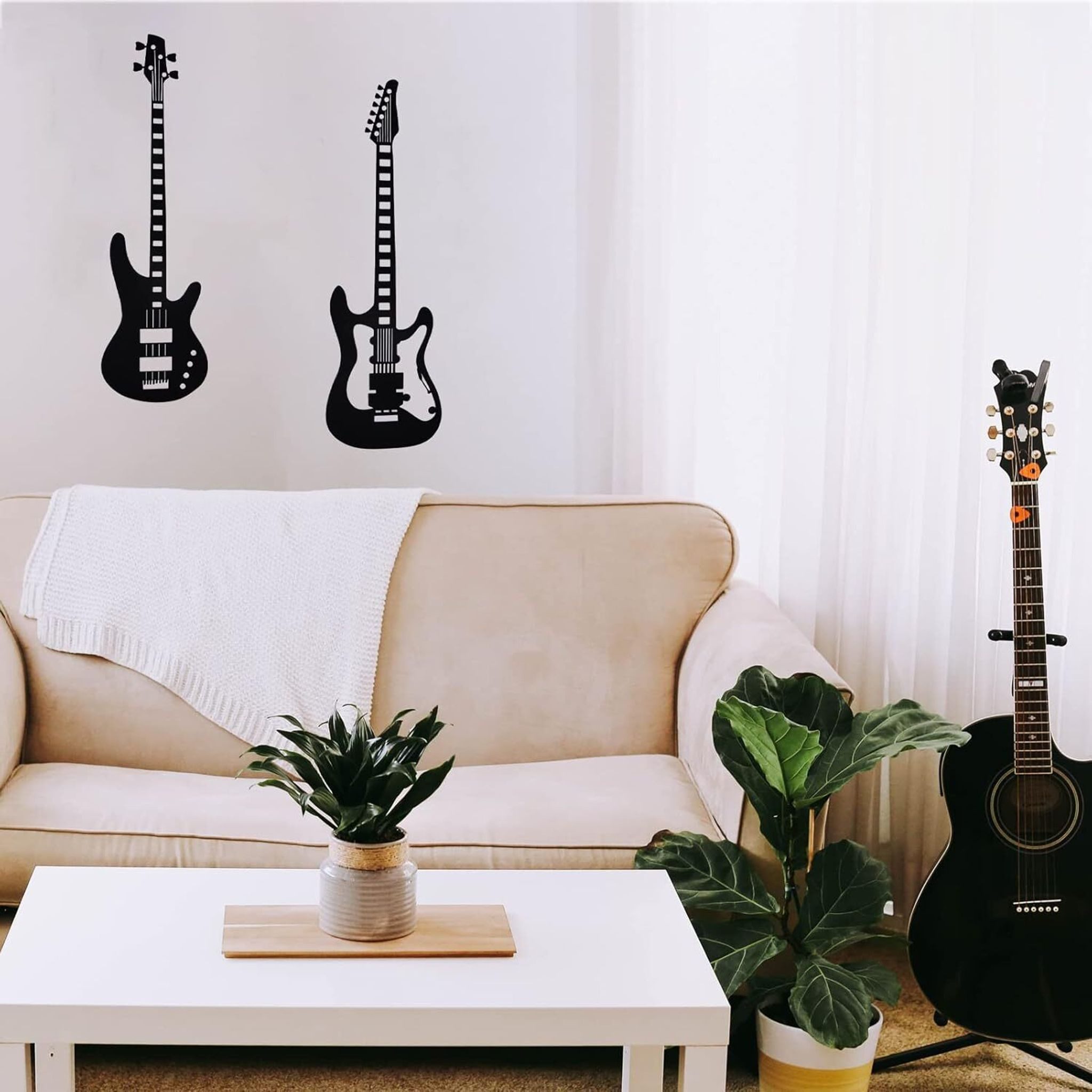 FELIXLEO E-Gitarren-Koffer Wanddekoration,mit,Gitarrenmusik,aus,Metall,Musikwandkunst