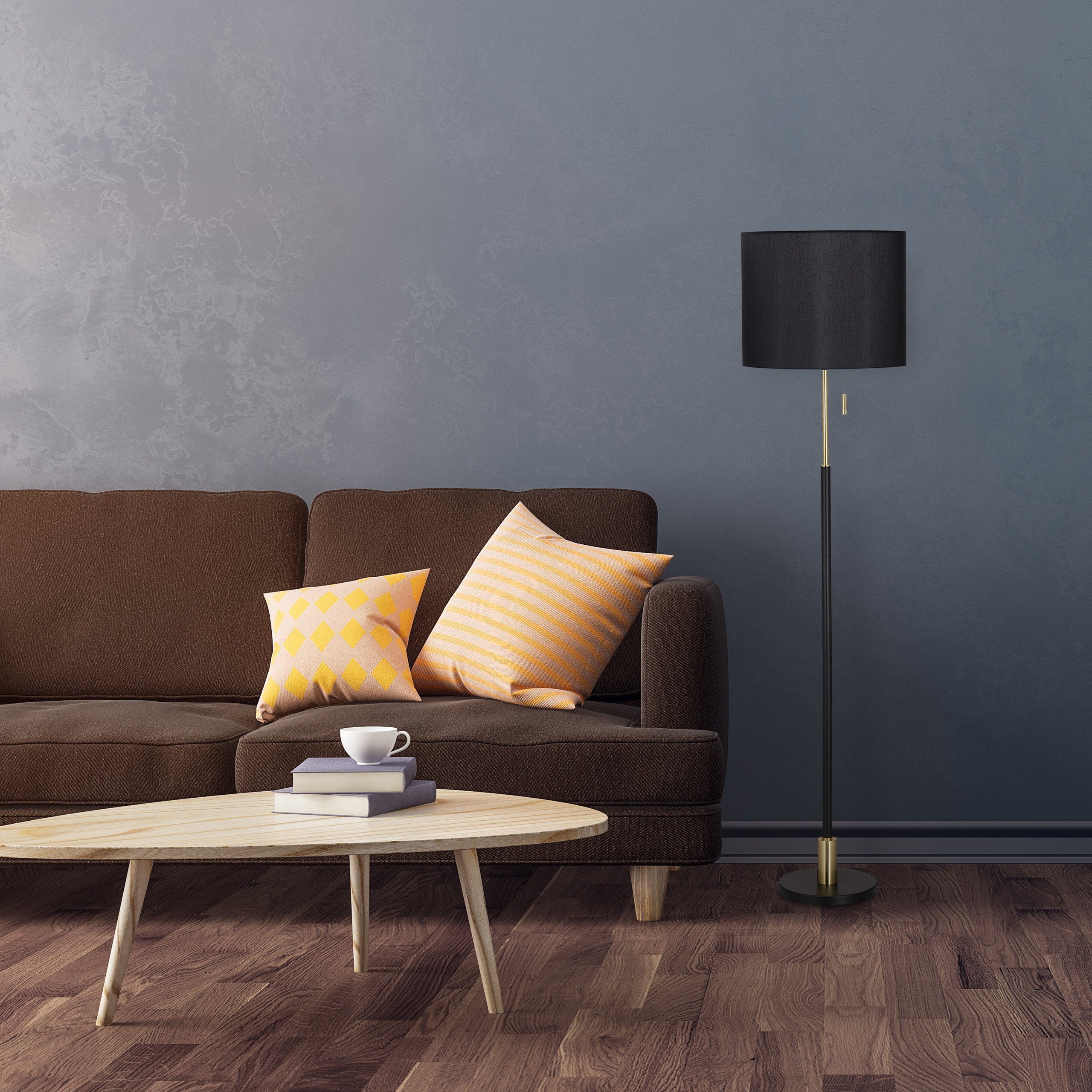 relaxdays Stehlampe Wohnzimmer schwarz günstig online kaufen