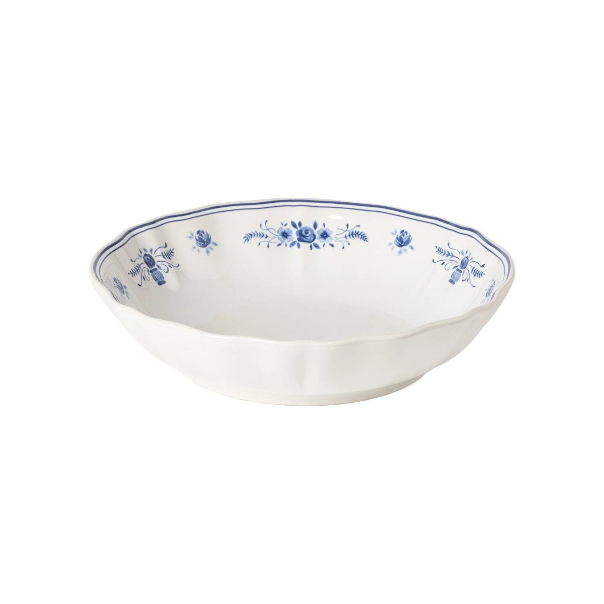 Costa Nova Pastateller Suppenteller, Vila, Weiß-Blau, 23 cm, Costa Nova, (1 St), ⌀ ca. 23 cm, Höhe ca. 5,3 cm, Fassungsvermögen ca. 119 cl