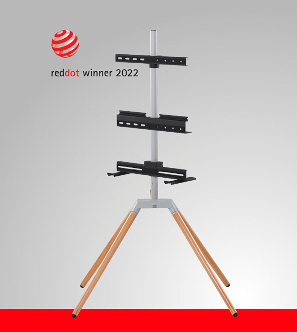 One for All TV-Ständer WM 7476, (bis 70 Zoll, Quadpod TV Stand 70" 360 Grad drehbar, light)