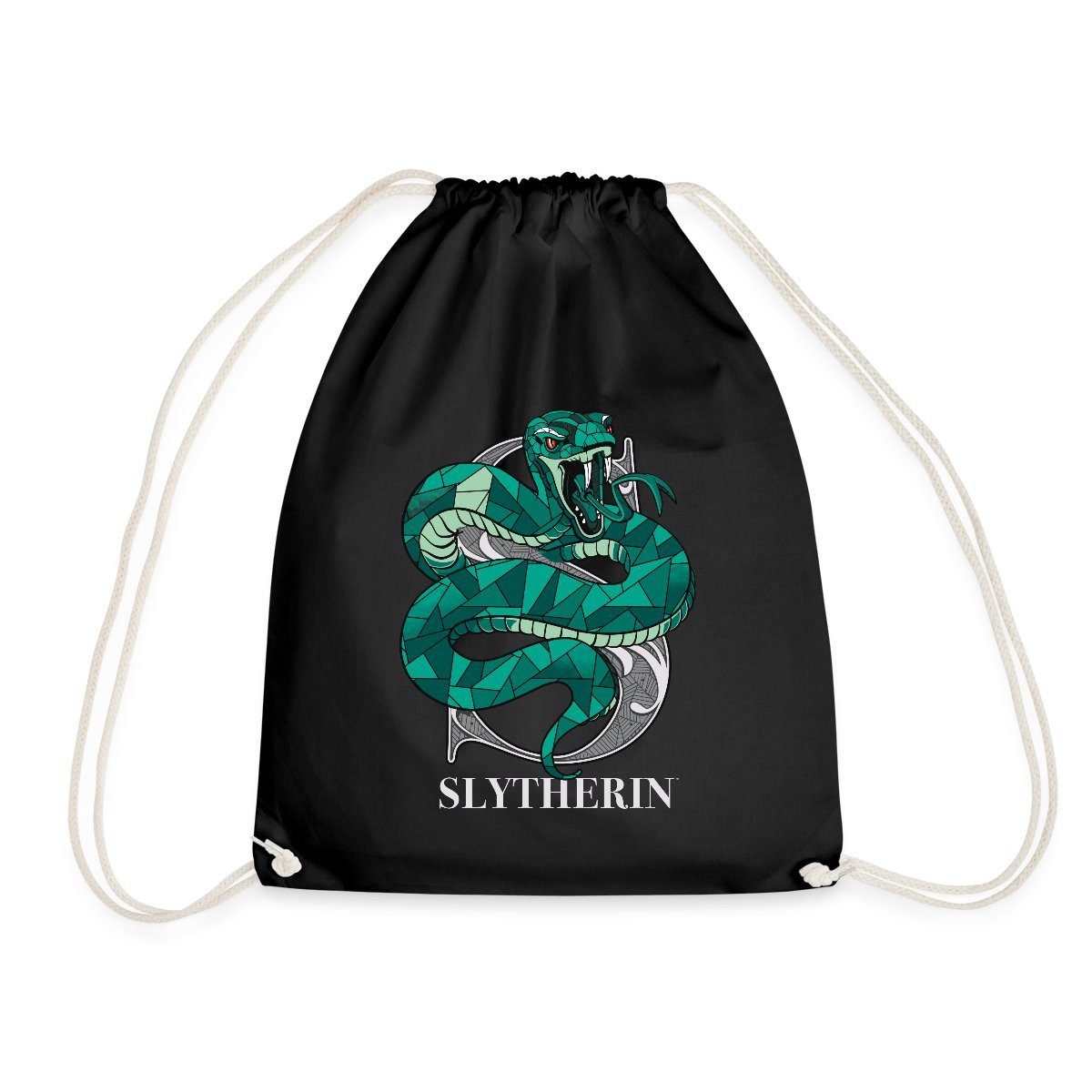 Spreadshirt Turnbeutel Harry Potter Slytherin Wappen Monochrom Turnbeutel (1-tlg)