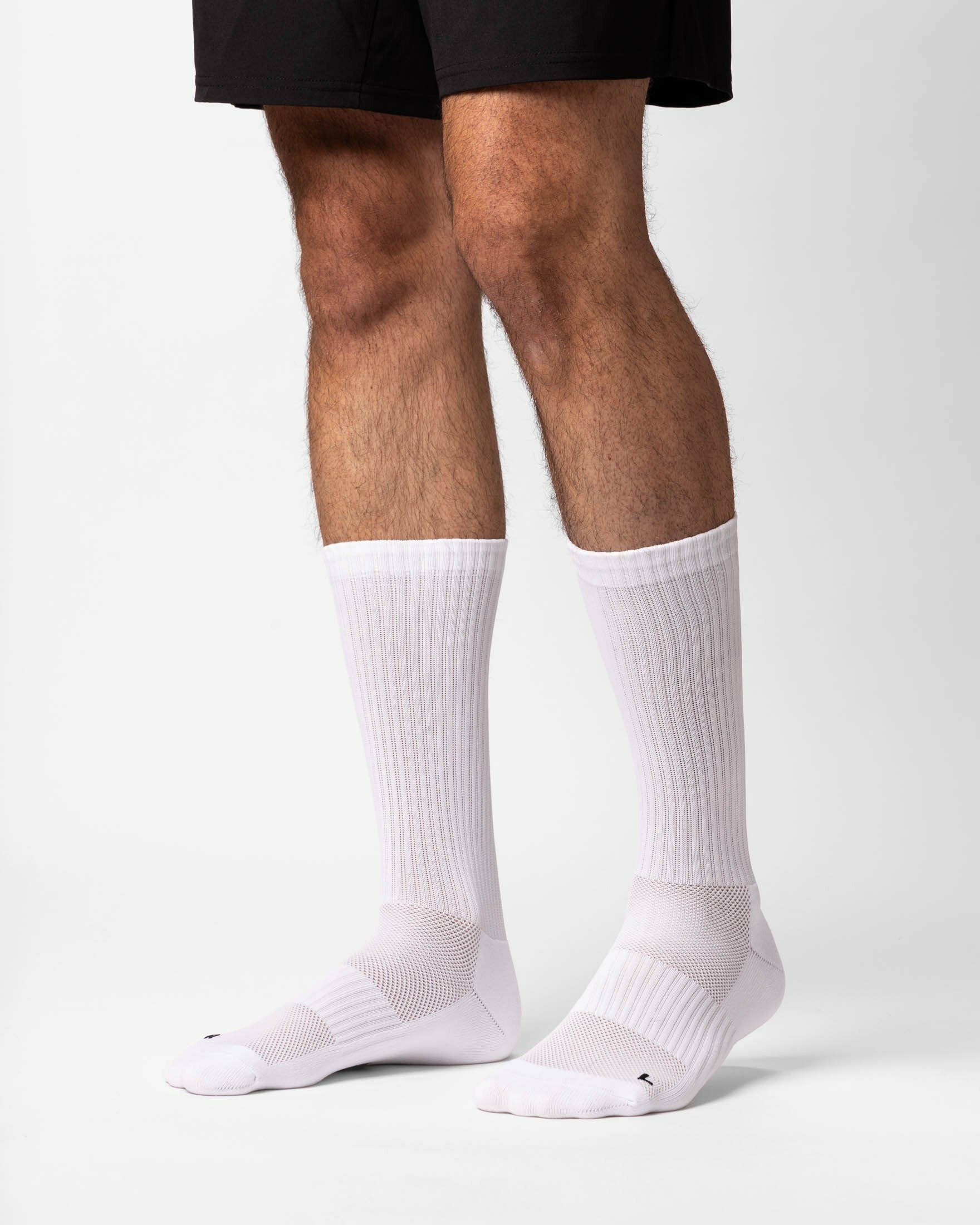 Laufsocken mit durch und Mesh Socken Fersenlasche Hohe SNOCKS Weiß (4-Paar) Damen atmungsaktiv Herren Laufsocken Running &