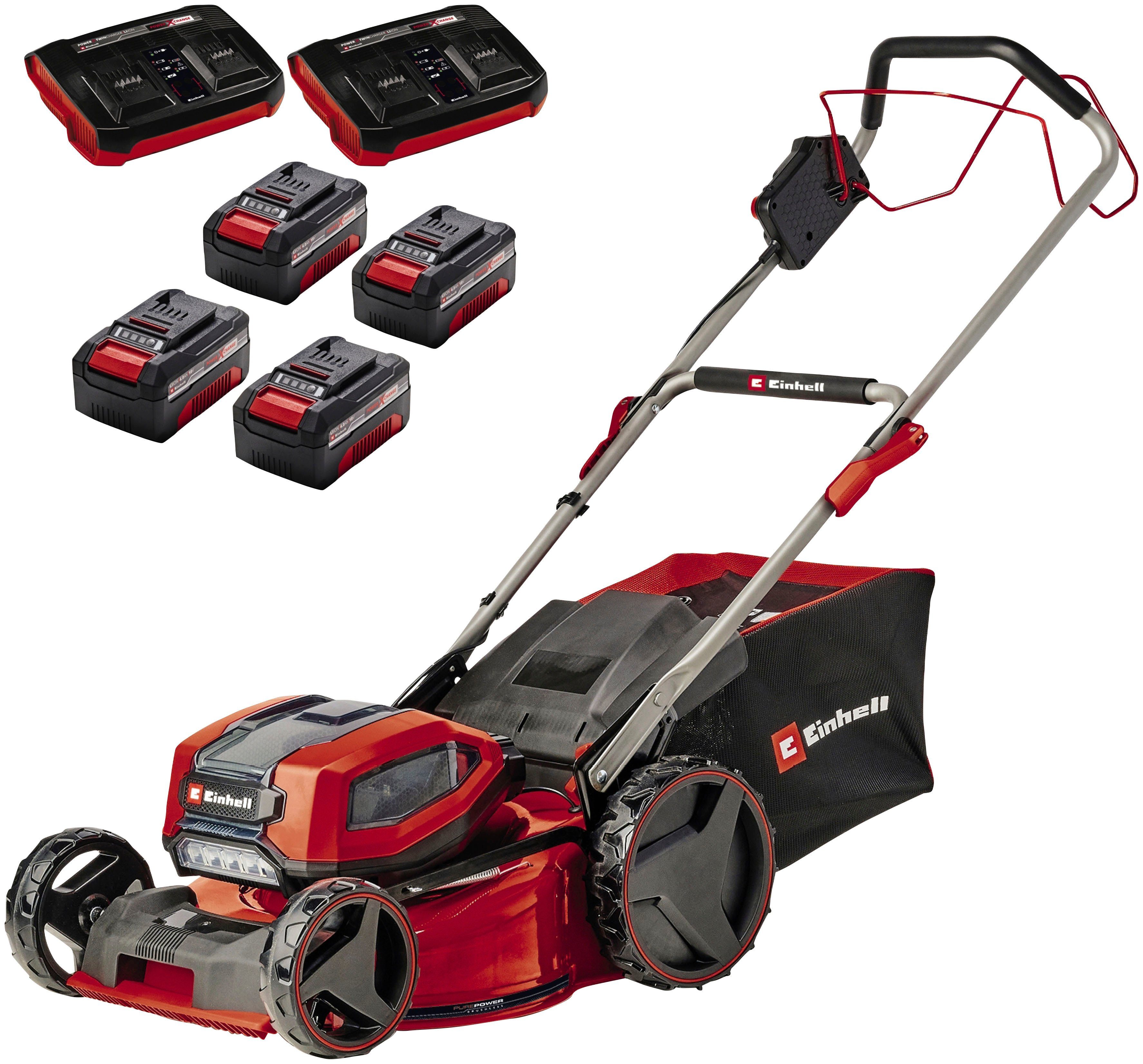 Einhell Akkurasenmäher Professional GP-CM 36/47 S Li BL, 47 cm Schnittbreite, 4 x 4 Ah Akku und 2 Twincharger