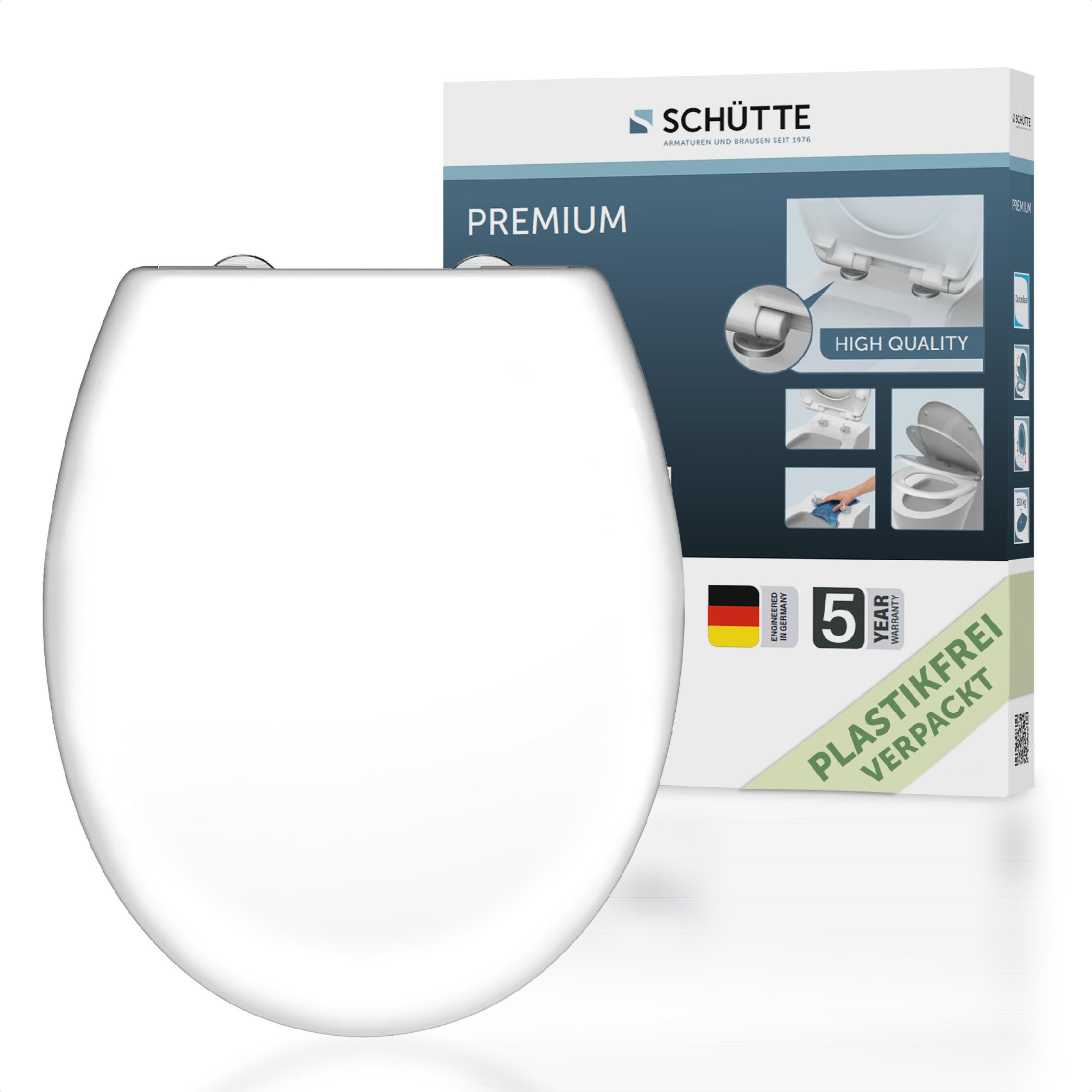 Schütte WC-Sitz WHITE, Duroplast, mit Absenkautomatik und Schnellverschluss günstig online kaufen