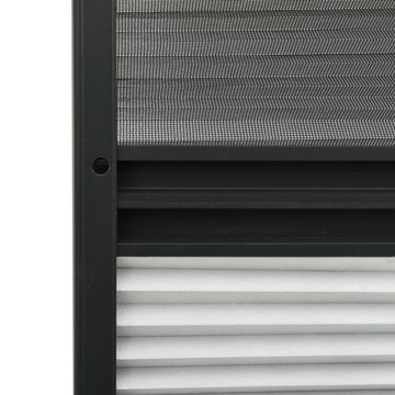 vidaXL Insektenschutz-Vorhang Insektenschutz-Plissee für Fenster Alu 80x100 cm mit Jalousie