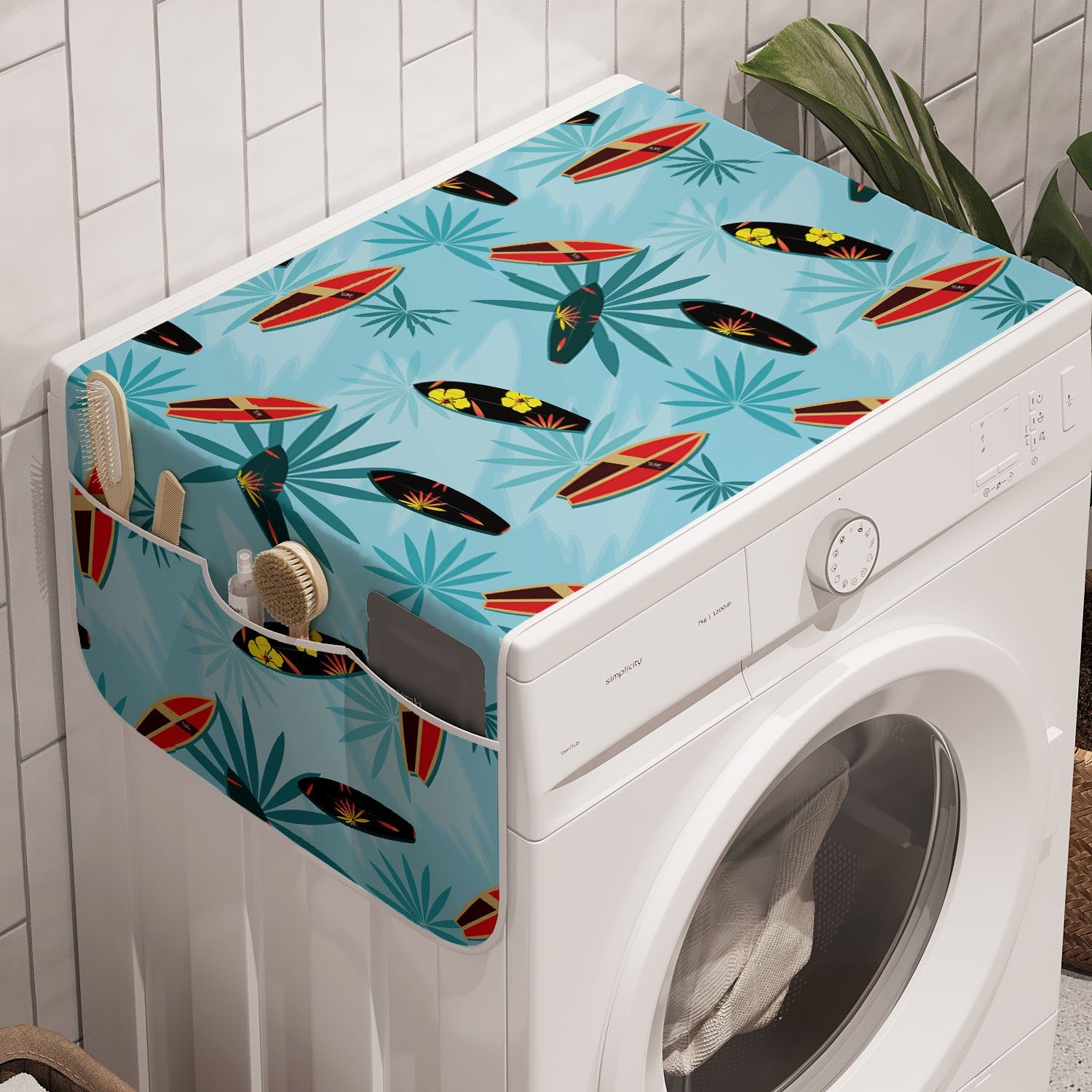 Palmen für Tropical und und Badorganizer Waschmaschine Abakuhaus Surfen Boards Trockner, Anti-Rutsch-Stoffabdeckung