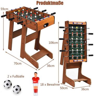 COSTWAY Mini-Tischkicker Kickertisch, klappbar, inkl. 2 Bällen