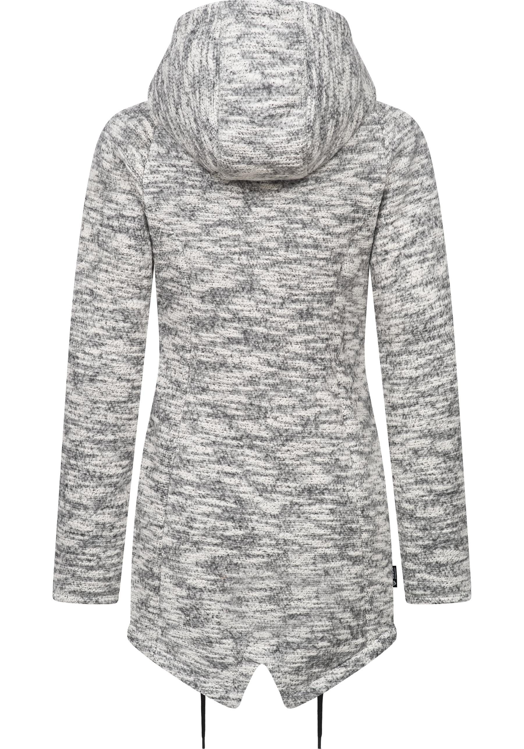 Ragwear Kapuzenstrickjacke Wingi Melange Sportliche Kapuzenjacke mit Teddy-Kunstfell – Bild 3 von 5