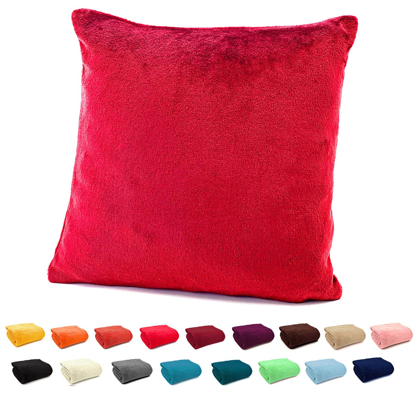 Dekokissen Flanell Soft Kuschelkissen Plüsch Kissenbezug