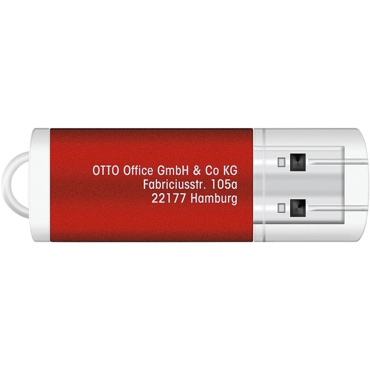 Otto Office Premium USB-Stick (Lesegeschwindigkeit 13 MB/s, mit Verschlusskappe und Schlüsselanhänger-Öse)