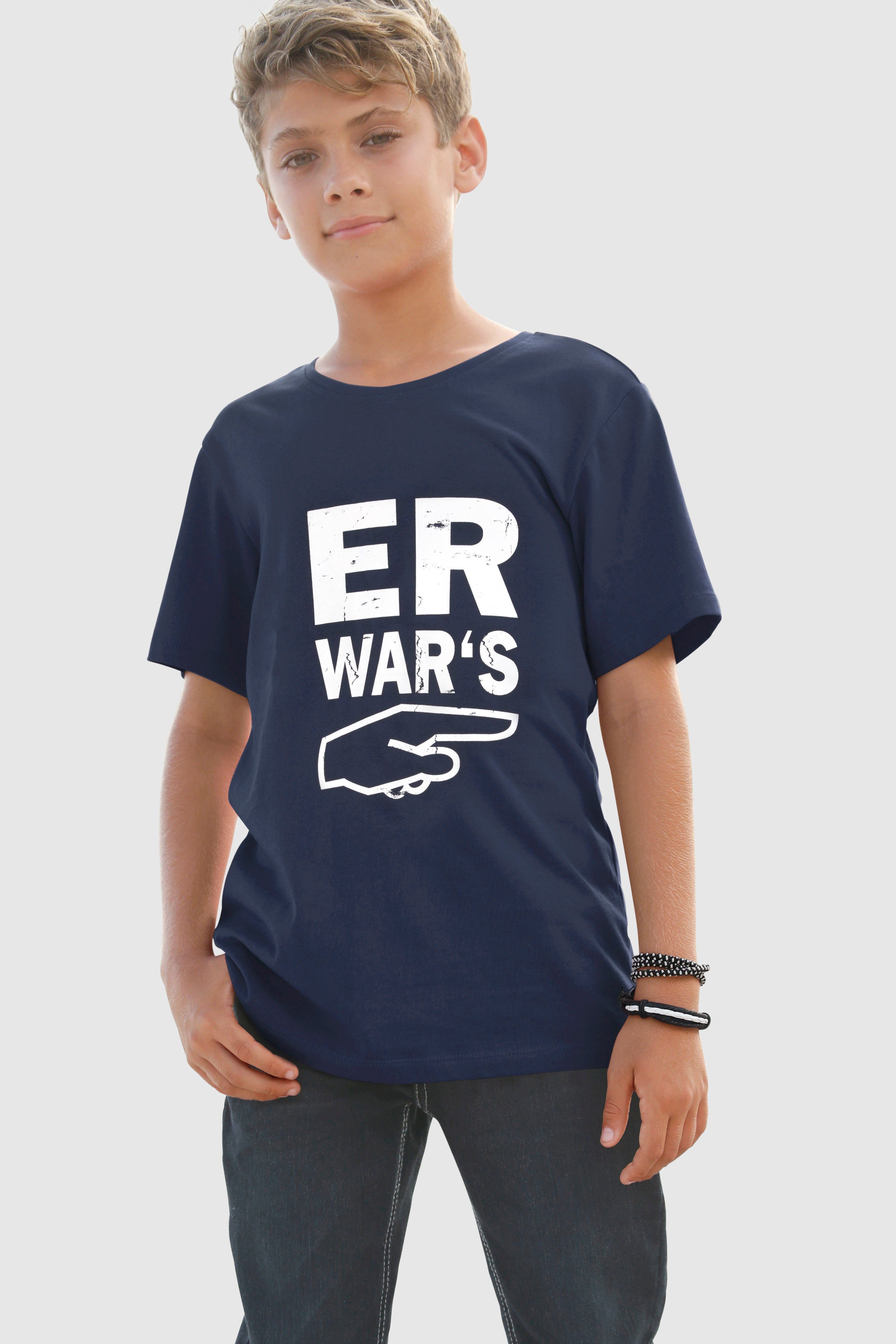 KIDSWORLD T-Shirt ER WAR`S, Spruch, T-Shirt von Arizona für Jungen