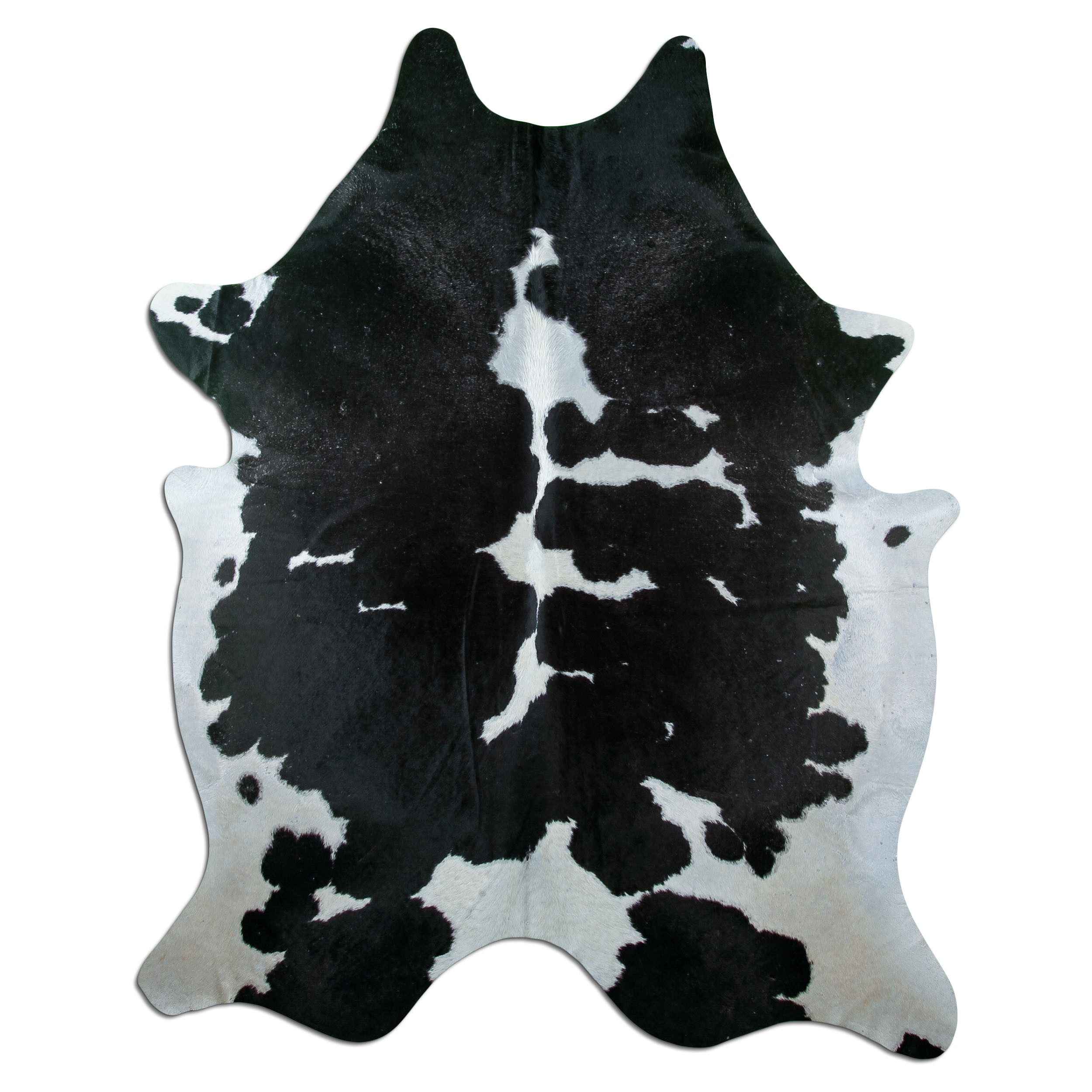 Livorio Fellteppich L210 x B160 cm - schwarz weiß, Kuhfell, Premium Kuhfell Teppich, Rinderfell, Echtfell, black and white