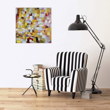 KUNSTLOFT Gemälde »Flickenteppich in Pastell«, handgemaltes Bild auf Leinwand