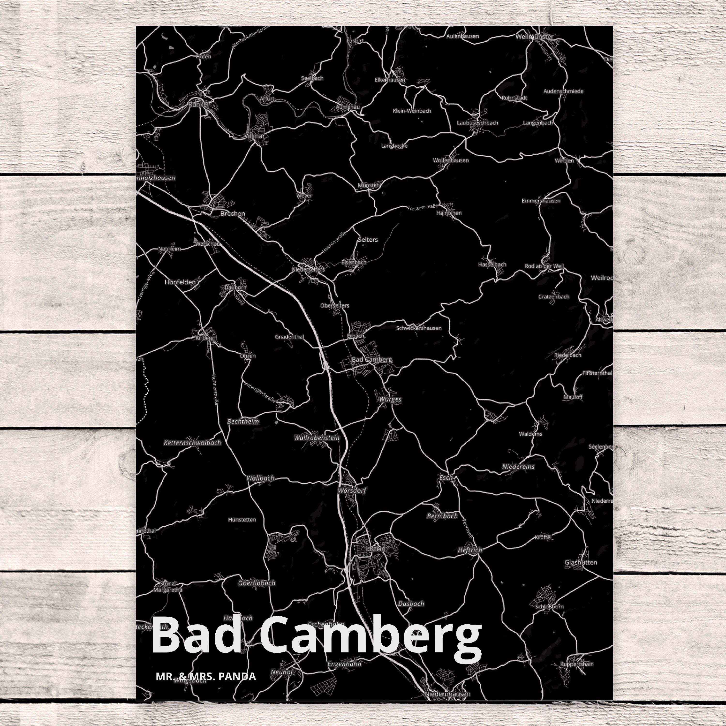 Mrs. Bad Landkarte Geschenk, Stadt Karte Dorf Map Stadtplan, - Mr. Panda & Camberg Dor Postkarte