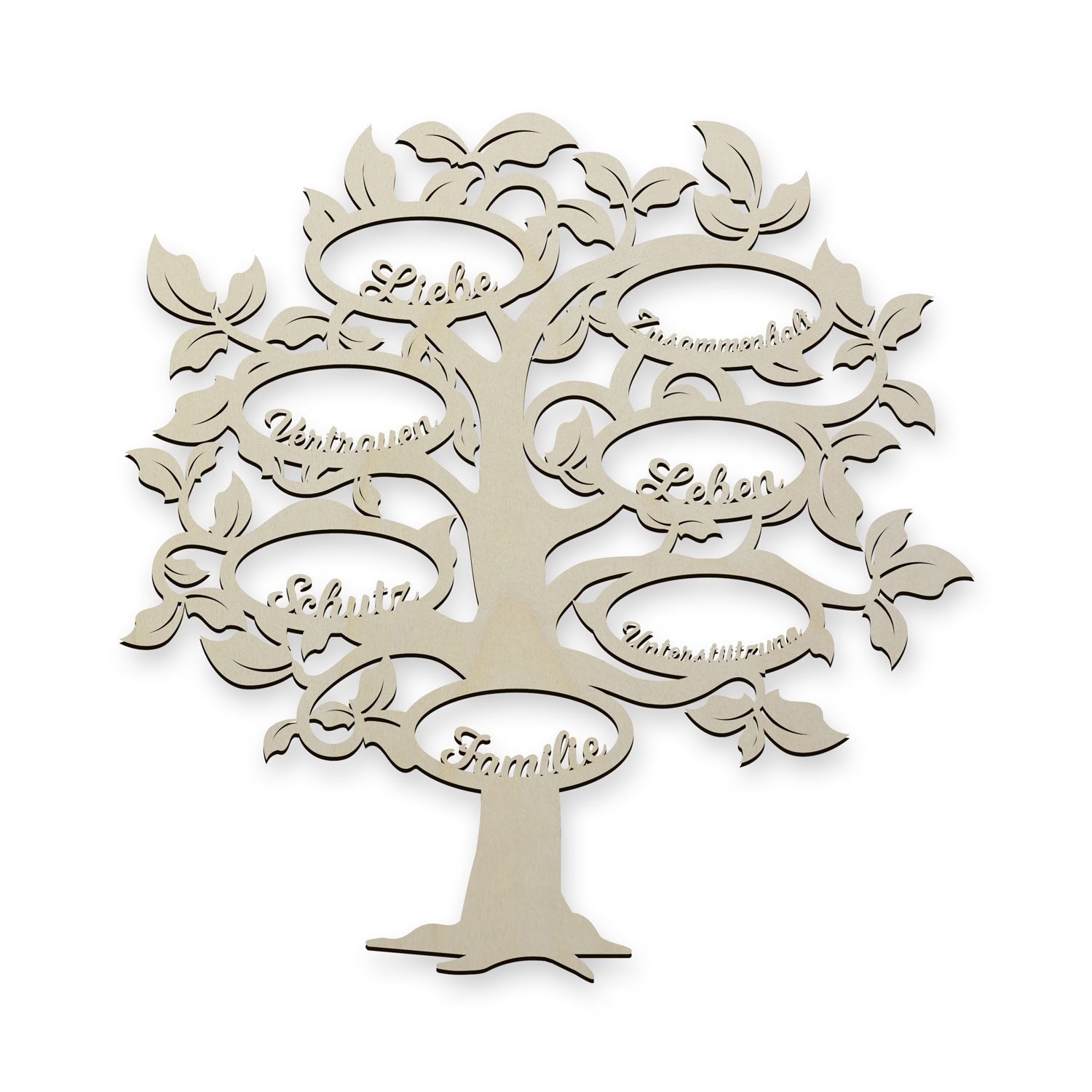 Namofactur 3D-Wandtattoo Holz Wandbild 'Familie Baum' Wanddeko, Wanddekoration Familien Stammbaum, Wandgestaltung für dein Wohnzimmer