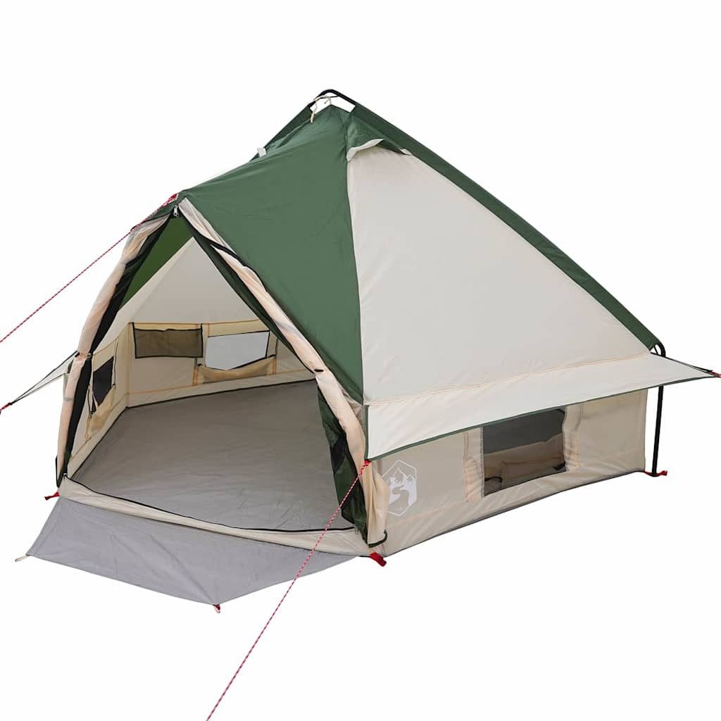 Tipi-Zelt Teepee Zelt für 4 Personen Grün und Grau 388 x 320 x 169 cm