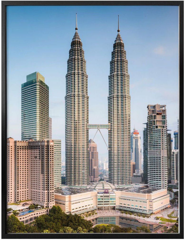 Kuala Petronas Poster, Lumpur, Gebäude Poster Towers Wall-Art Wandposter Wandbild, St), (1 Bild,