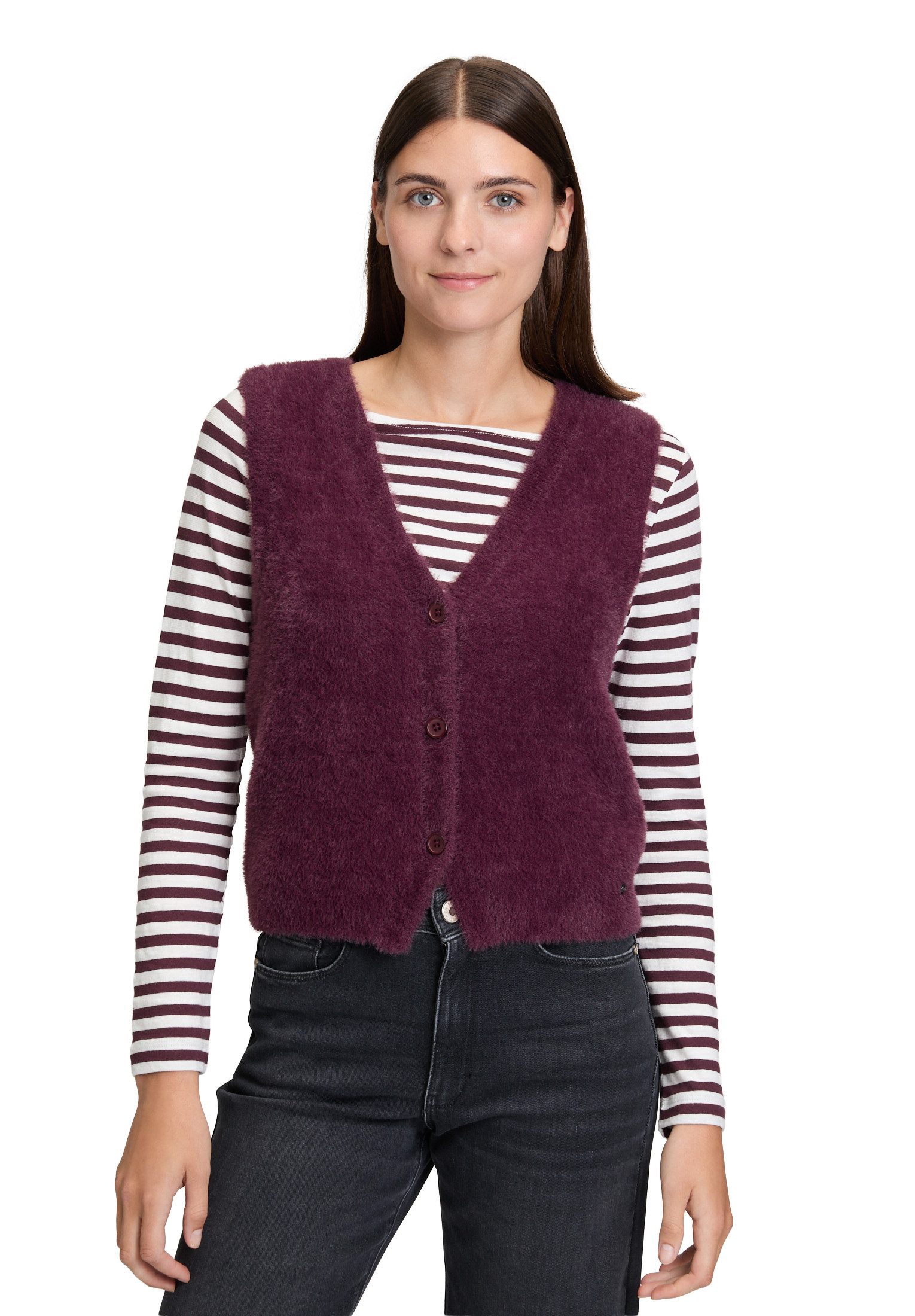 Betty&Co Strickjacke Damen Strick-Cardigan mit Knopfleiste (1-tlg) günstig online kaufen