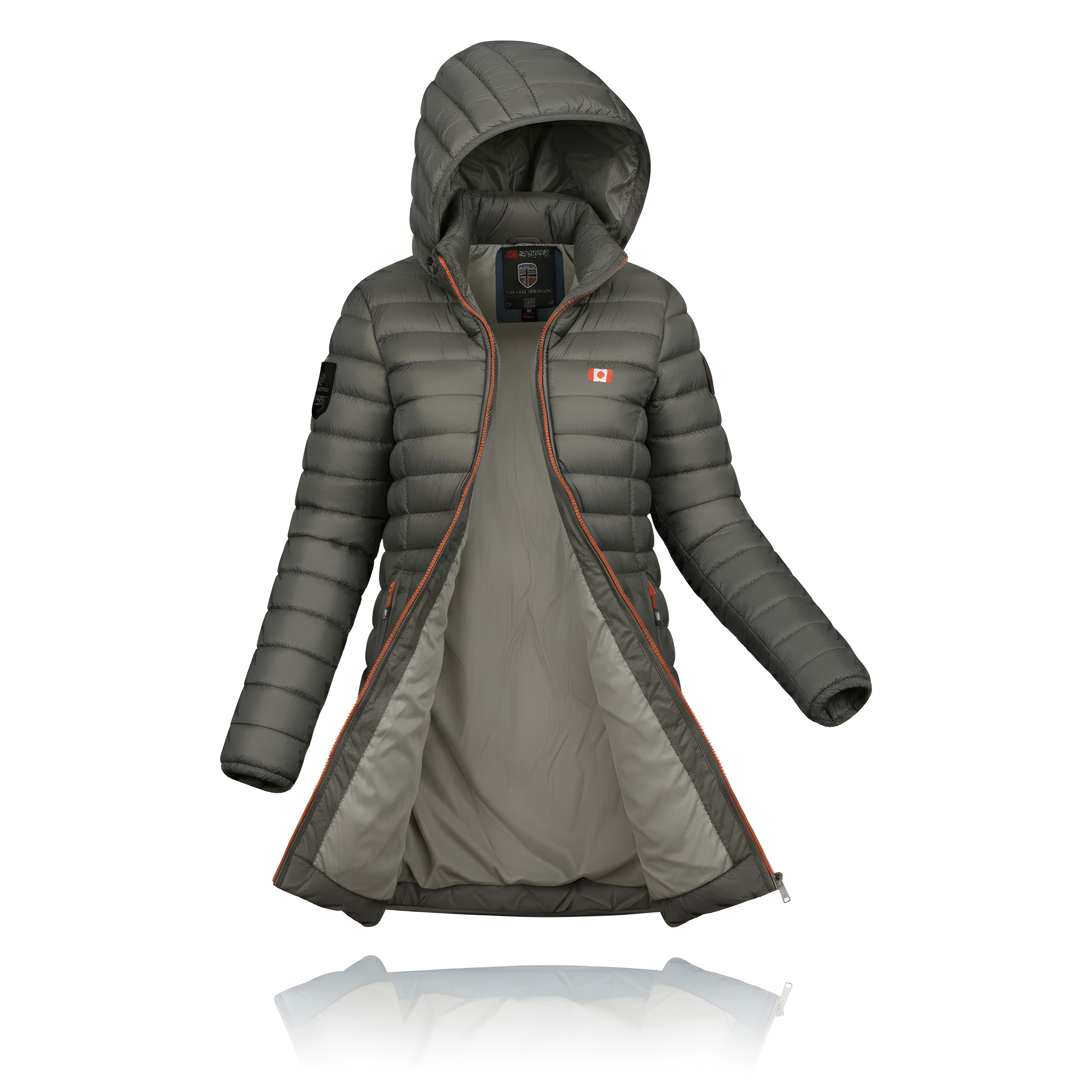 Geographical Norway Steppmantel Hochwertige Outdoorjacke Lange Steppjacke Parka