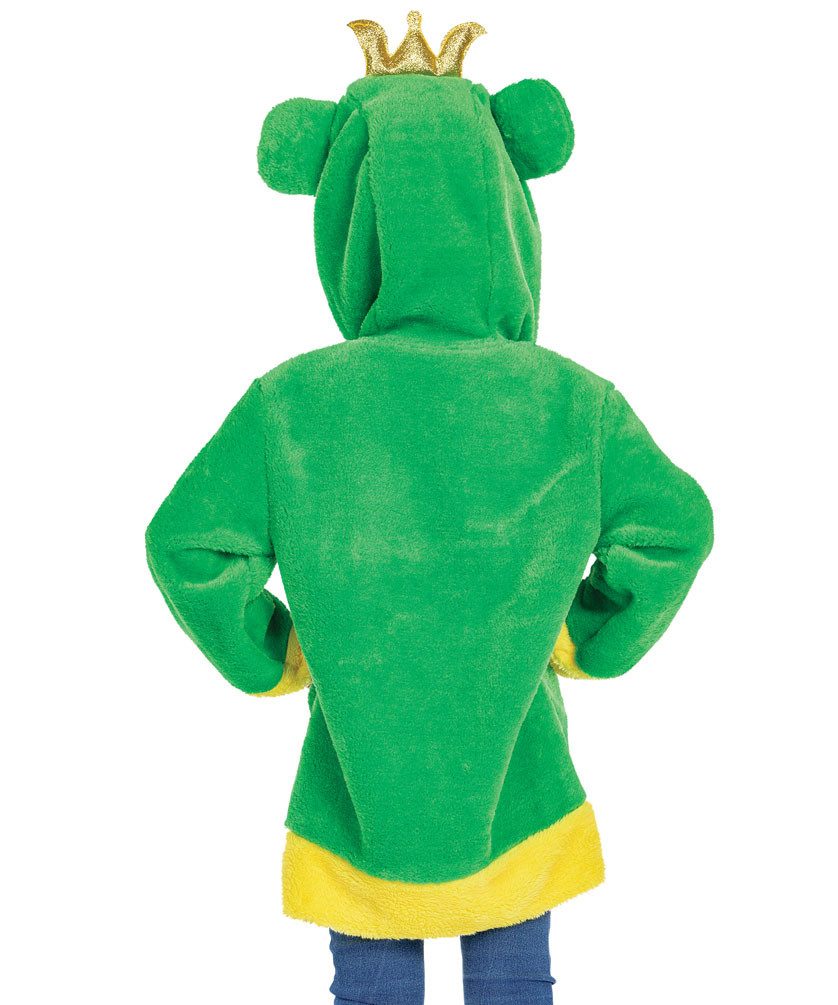 Karneval-Klamotten Kostüm Frosch Kinder Mädchen Kapuzenkleid Plüsch, Kinderkostüm Froschkleid Tier Mädchenkostüm Karnevalskostüm