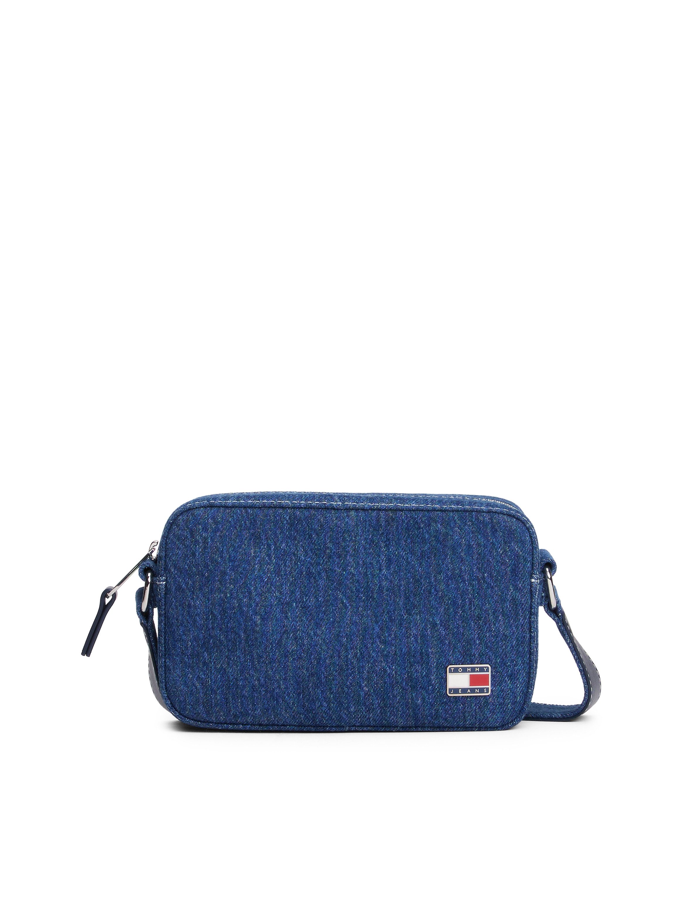Tommy Jeans Mini Bag TJW COOL DENIM CAMERA BAG, Damen Schultertasche, Minibag, Umhängetasche mit Logoflagge