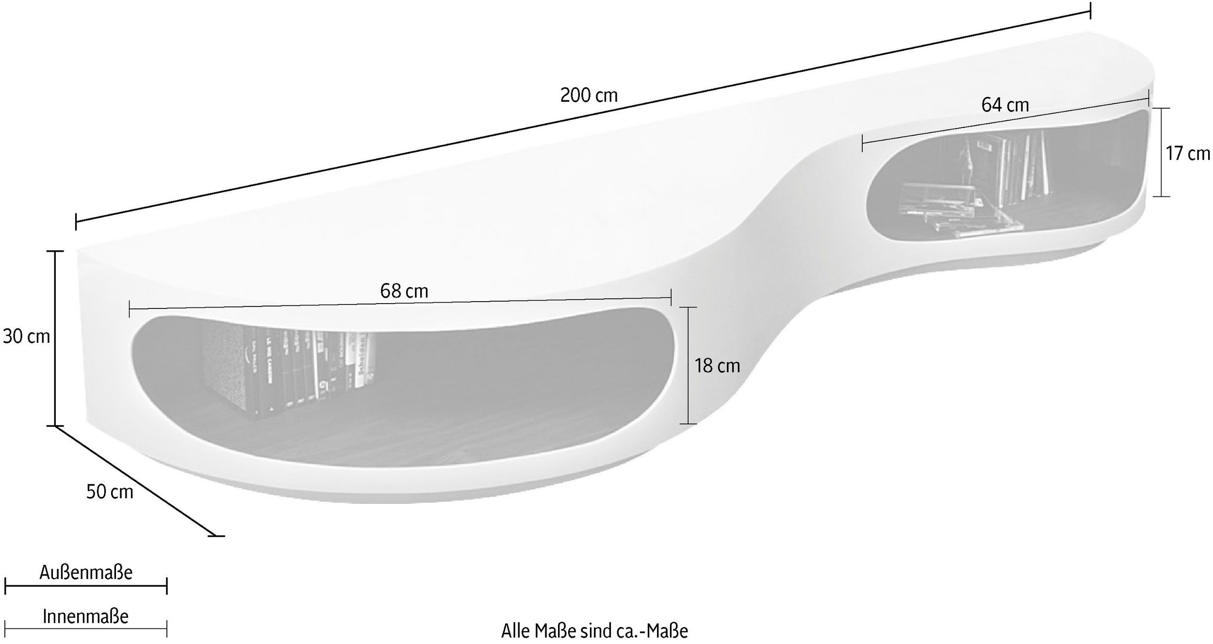 Lowboard Made in Germany DESIGN TV-Board SALESFEVER - Maße