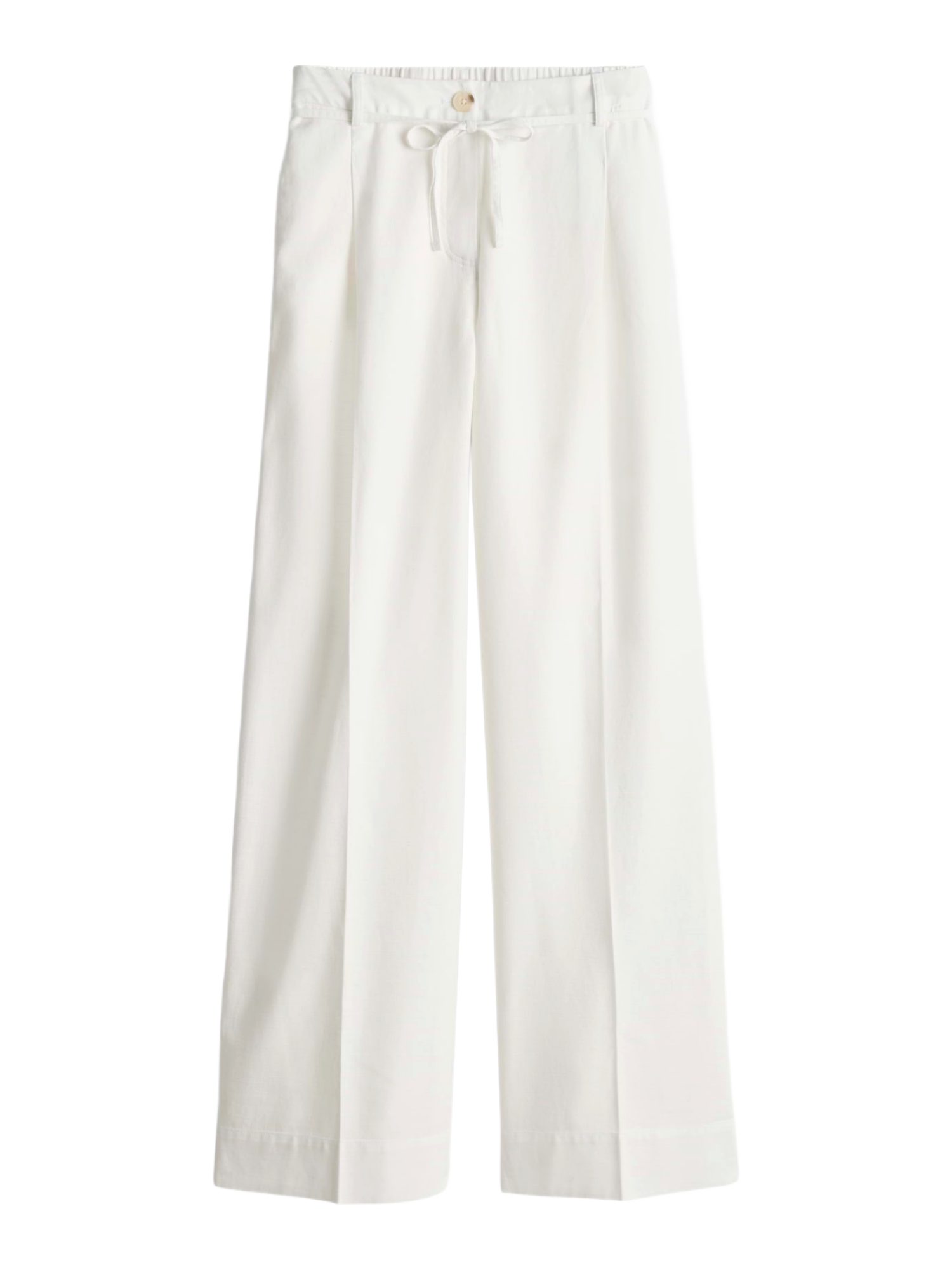 OPUS Stoffhose weiß,Casual,Baumwolle,Unifarben,Wide Leg,Mittel