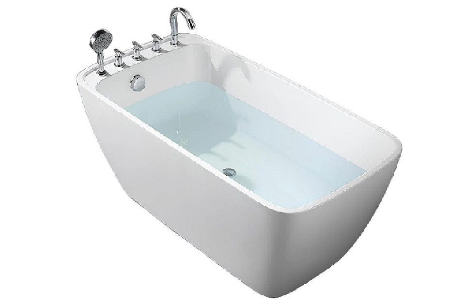 Xlmoebel Badewanne Moderne weiße Acryl-Badewanne mit eleganter Linienführung, (1-tlg), Hergestellt in Europa