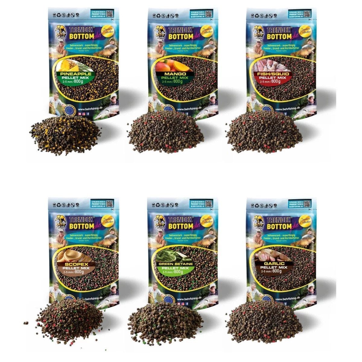 Kunstköder Behr Pellet Mix, 800 Gramm - ver. Aromen mit Nachfüllbeutel - Angeln