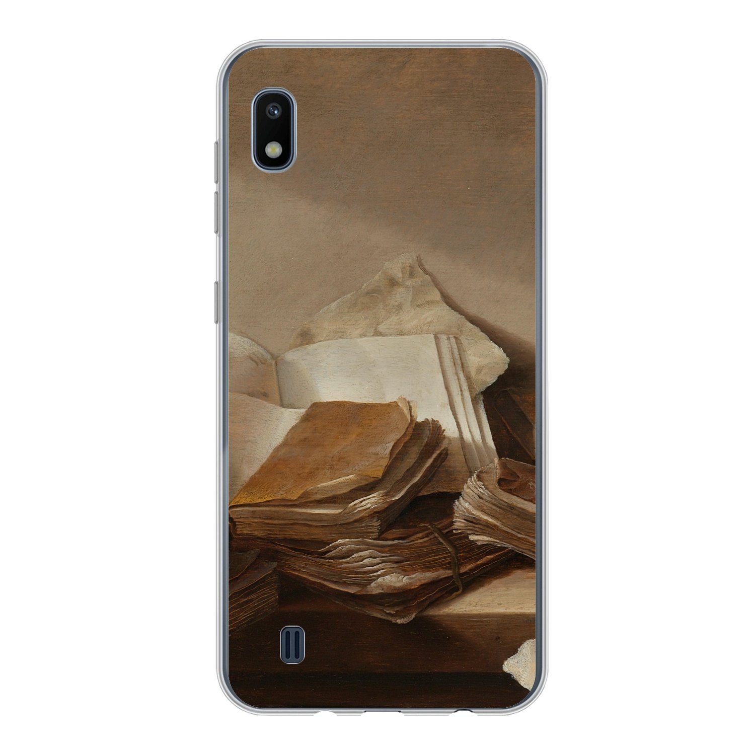 MuchoWow Handyhülle für Samsung Galaxy A10 Stilleben mit Büchern - Gemälde von Jan Davidsz, Smartphone-Bumper, Print, Handy Schutzhülle Dünn