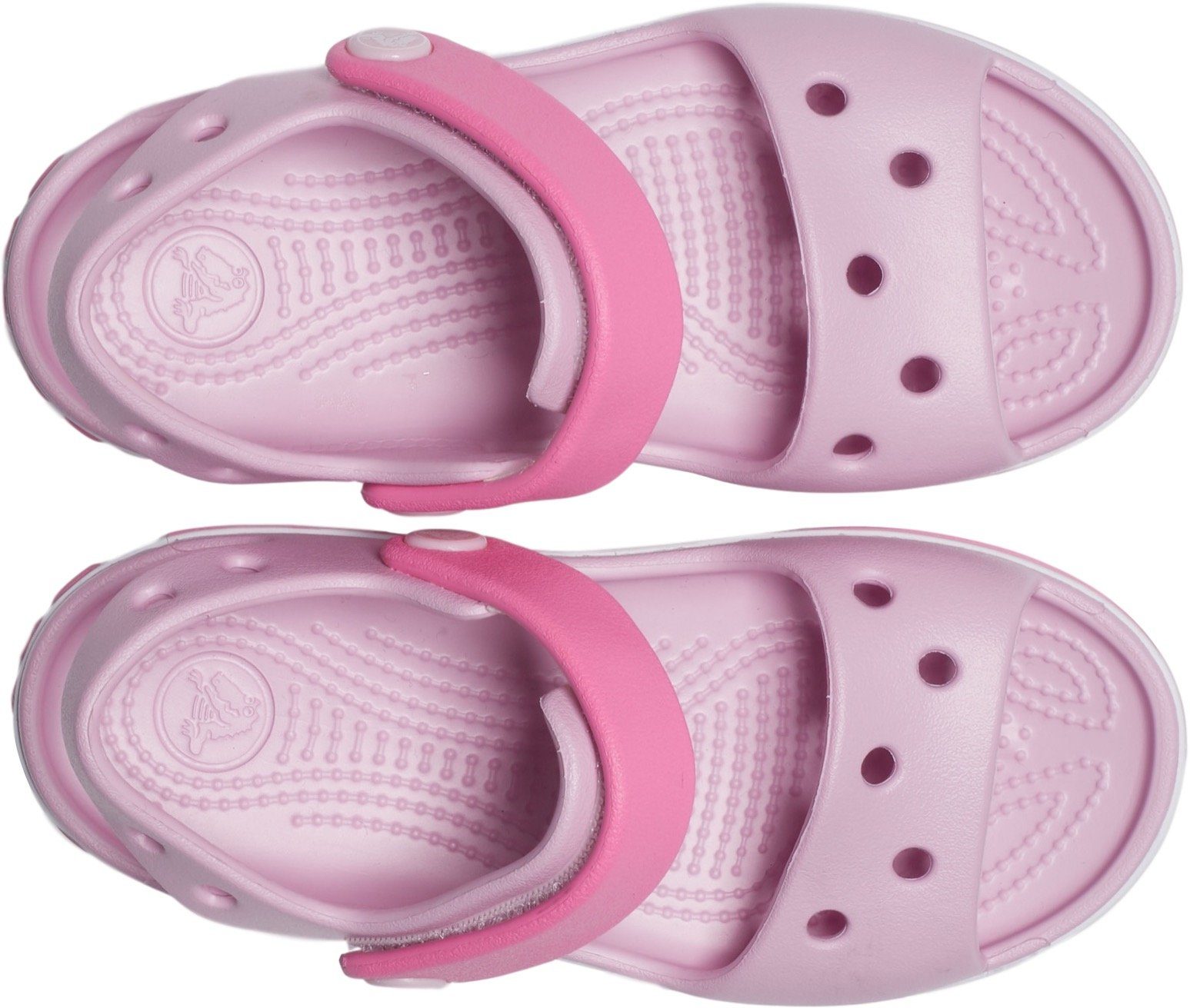 Badesandale praktischem Klettverschluss Crocband Crocs mit rosa-pink