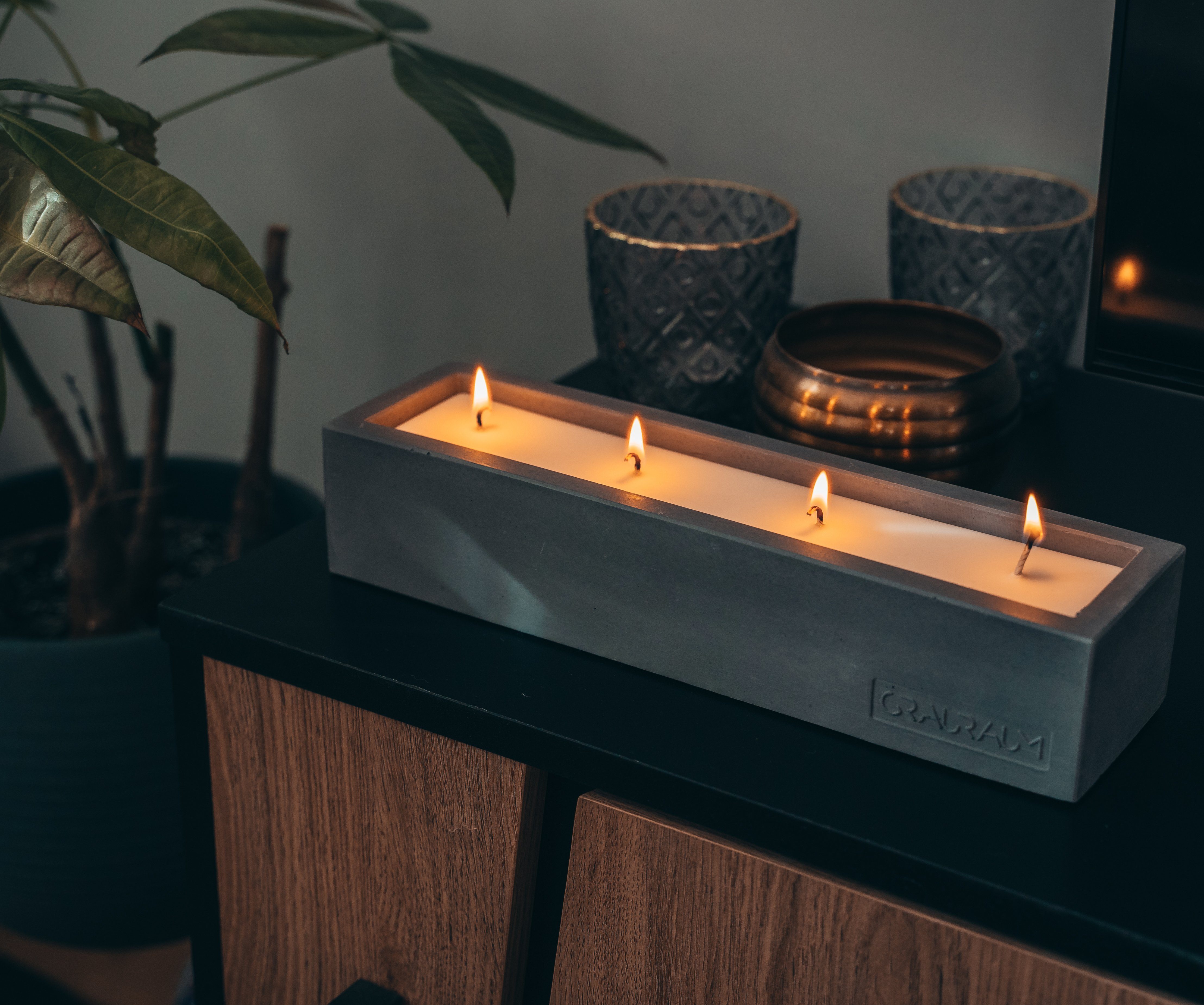 GRAURAUM Adventskerze 4 Dochte Kerzenfeuer (30cm), natürliches Rapswachs, H günstig online kaufen