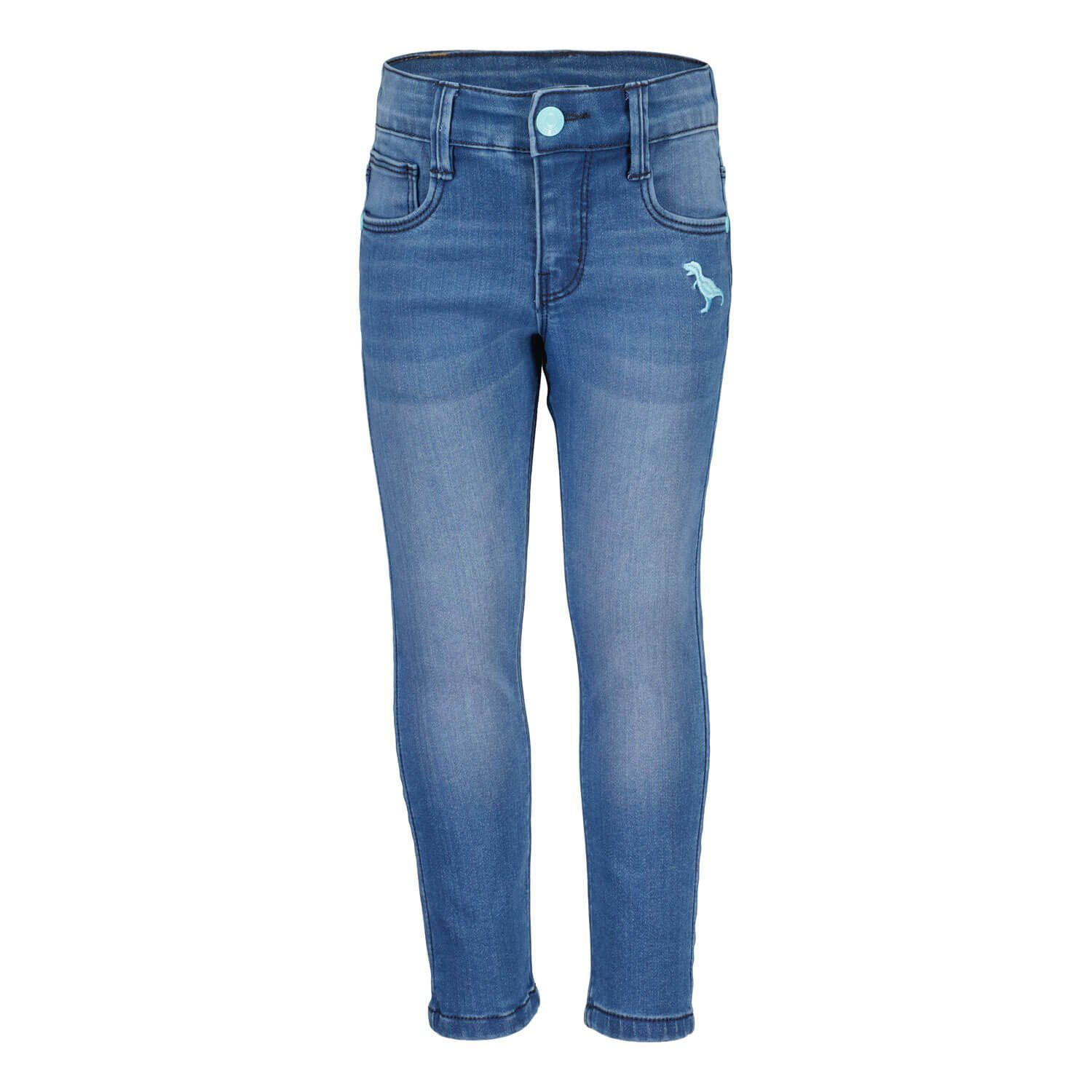 Blue Seven 5-Pocket-Hose Kinder Jungs Jog-Jeans mit Dino-Stickerei - Jeanshose 5-Pocket-Stil
