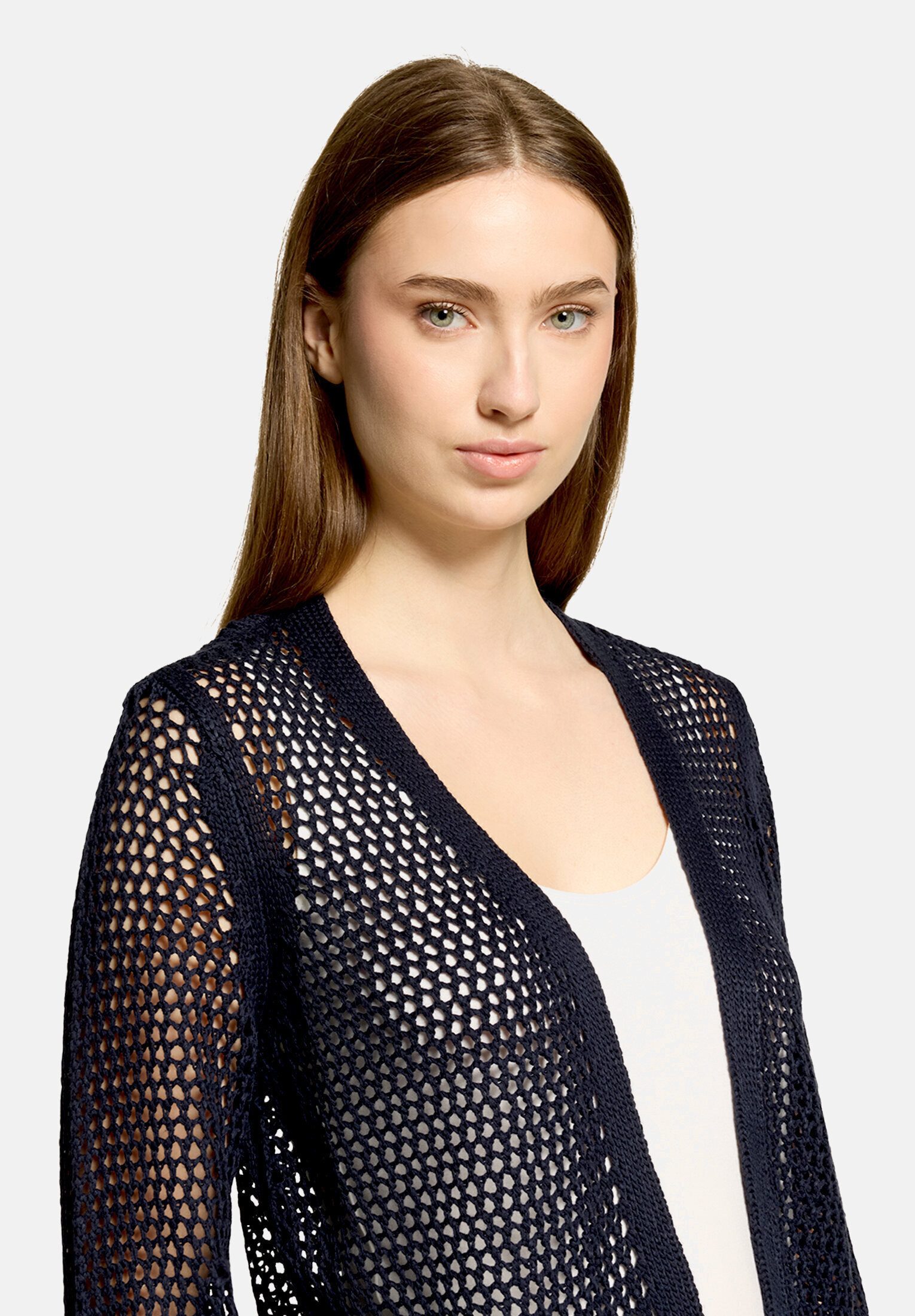 Betty Barclay Strickjacke Damen mit Lochmuster (1-tlg)