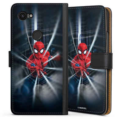 DeinDesign Handyhülle Marvel Kinofilm Spider-Man Webs In Action, Google Pixel 3a Hülle Handy Flip Case Wallet Cover Handytasche Leder
