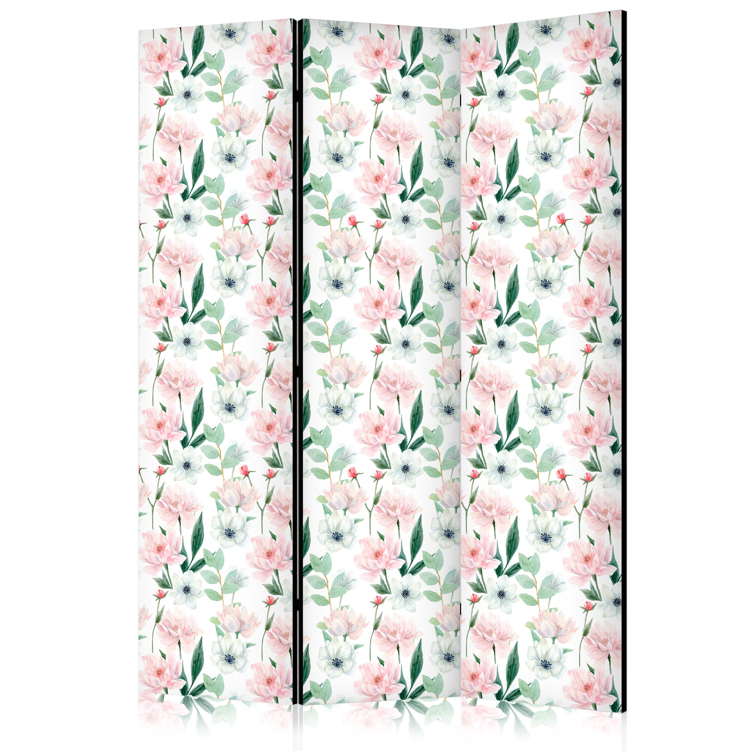 Muralo Paravent 3-teilig Raumteiler klappbar Pfingstrosen Blumen (Packung, 1 St., 135x172 cm), 3 Varianten, für das Schlafzimmer, das Wohnzimmer