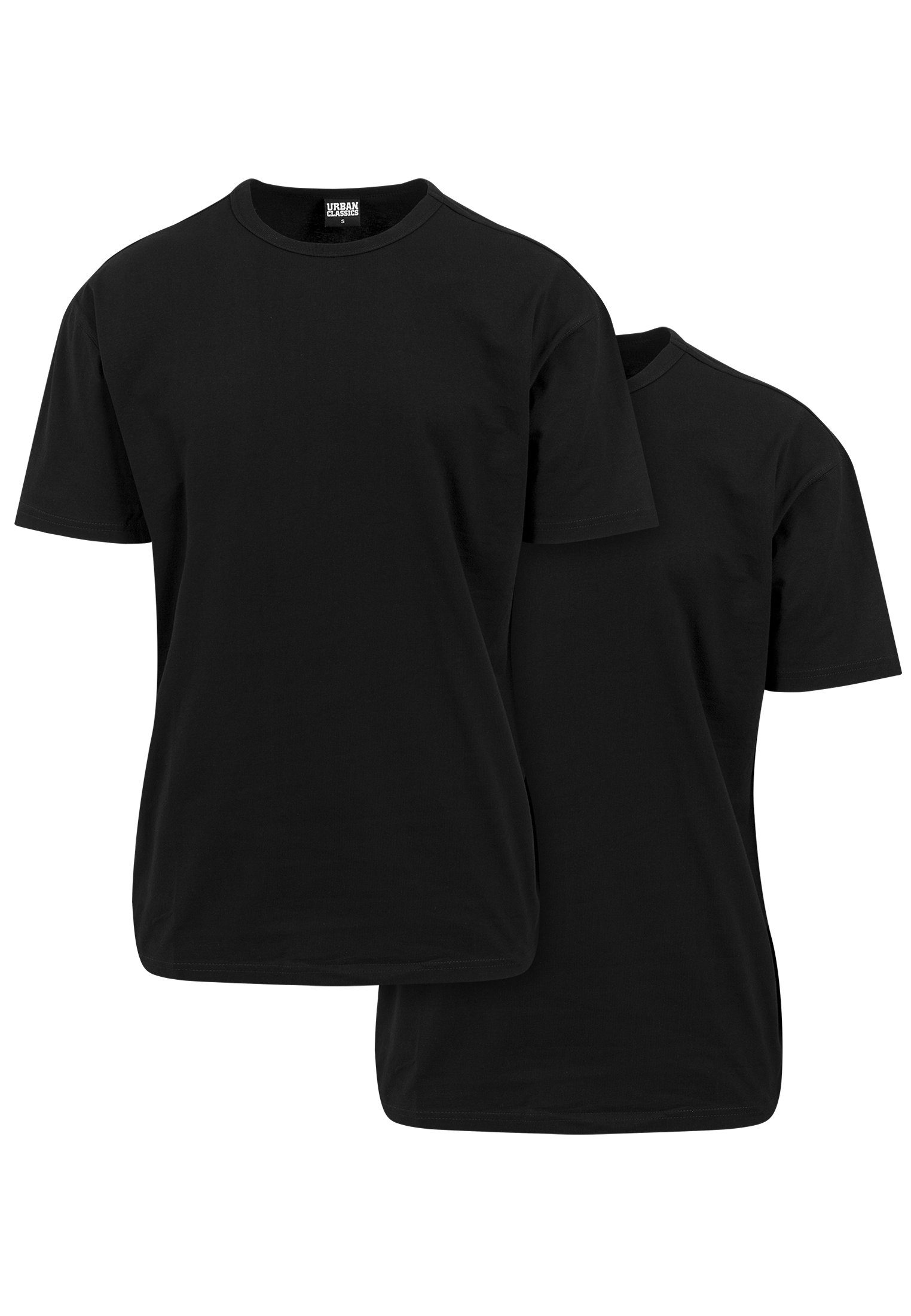 URBAN CLASSICS T-Shirt Herren Oversized Tee 2-Pack (1-tlg) black black