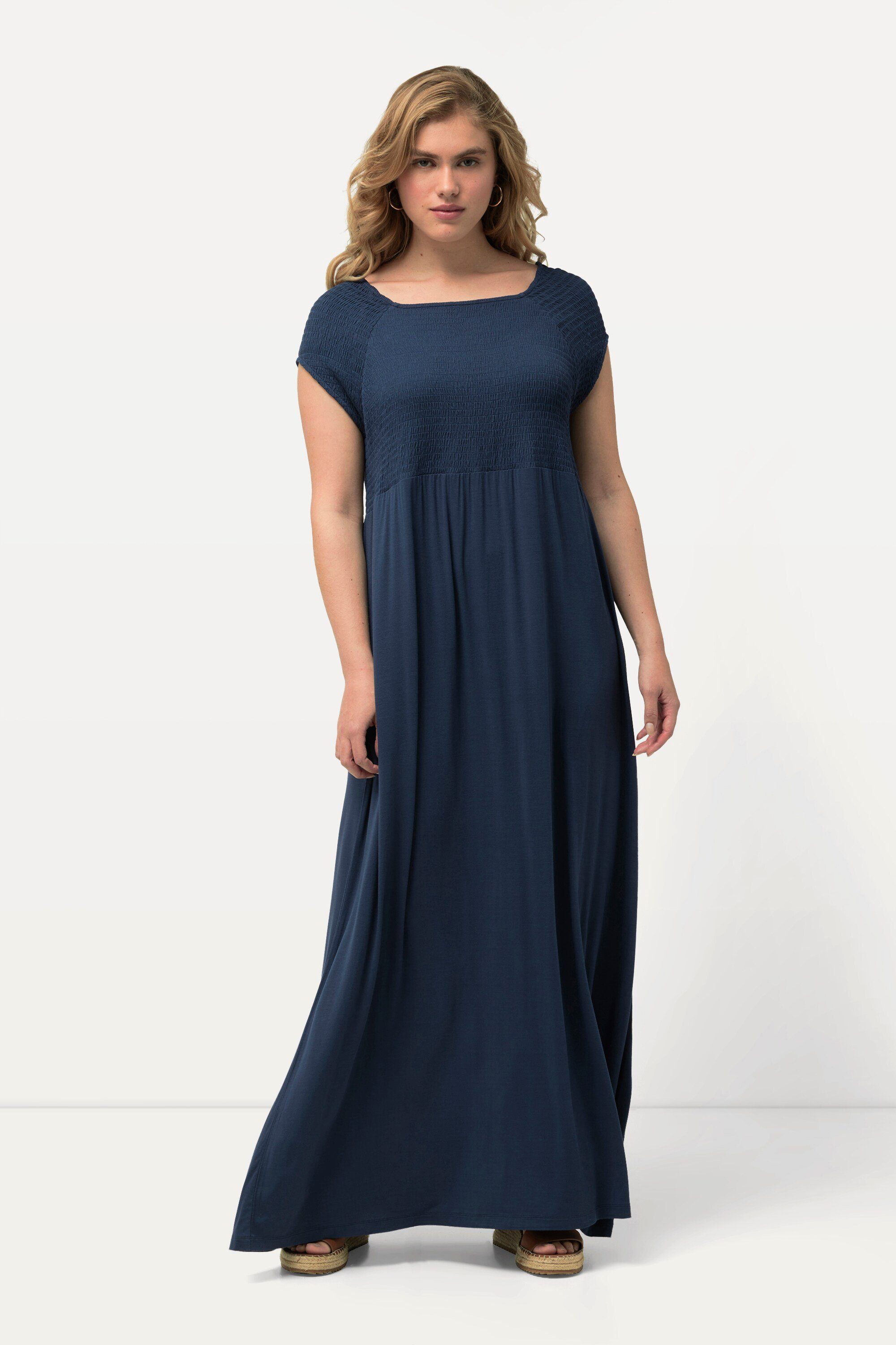 Ulla Popken Maxikleid Kleid A-Linie gesmokt günstig online kaufen