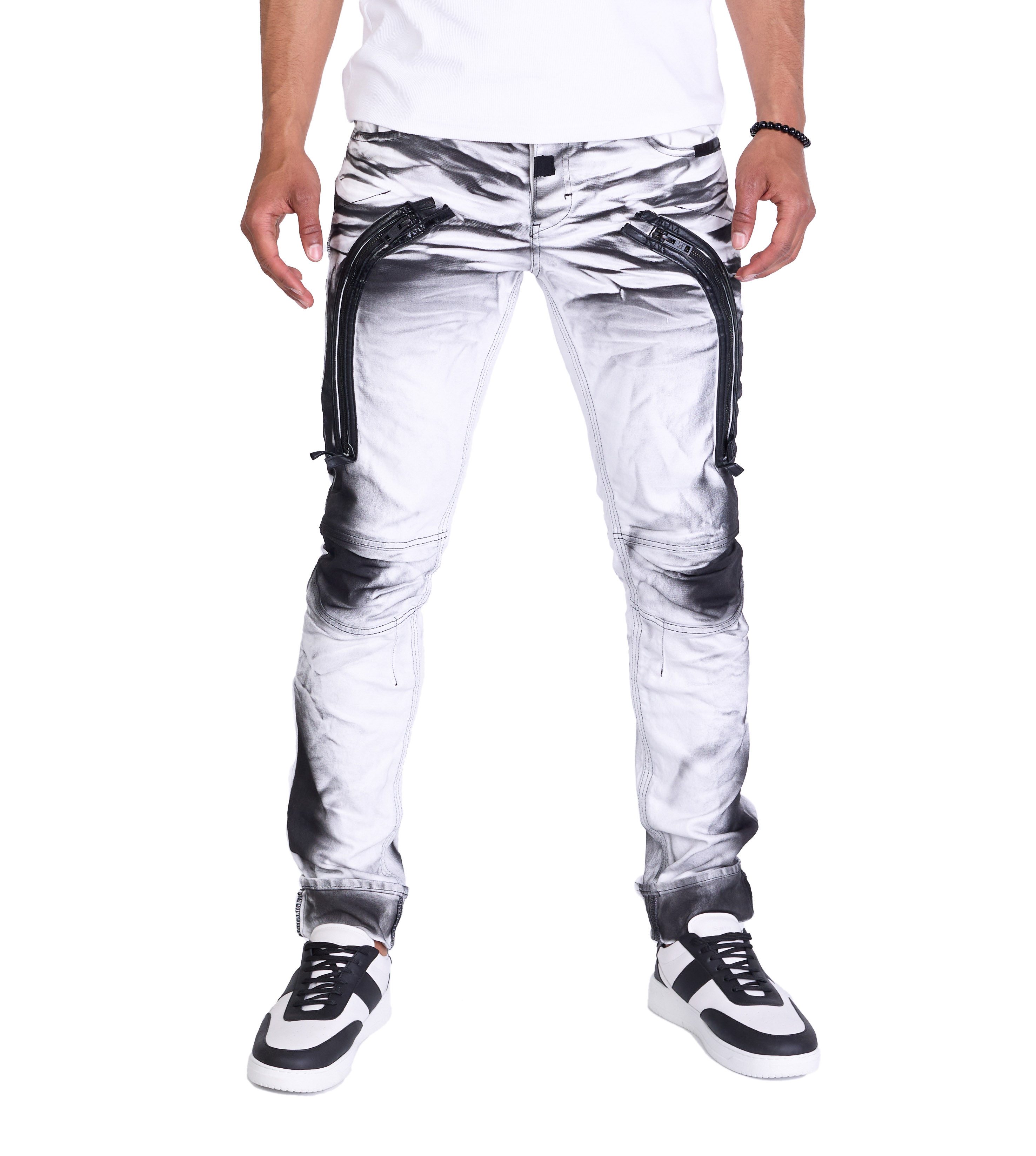 KINGZ Slim-fit-Jeans Aufällige Herren Jeans von KINGZ