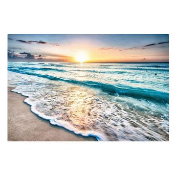 Bilderdepot24 Leinwandbild Strand Natur Modern Sonnenuntergang blau Bild auf Leinwand Groß XXL, Bild auf Leinwand; Leinwanddruck in vielen Größen