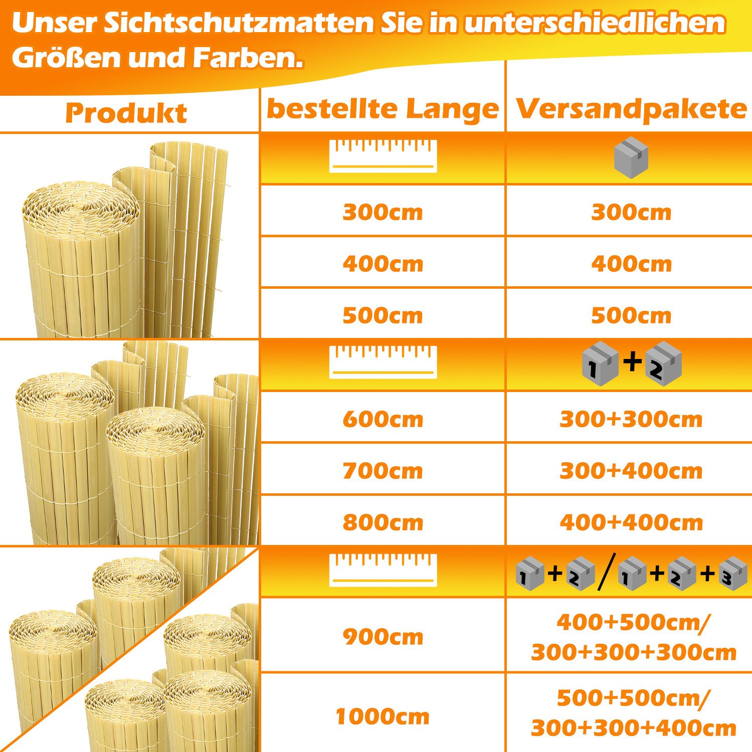 Clanmacy Balkonsichtschutz PVC Sichtschutzmatte für Garten günstig online kaufen