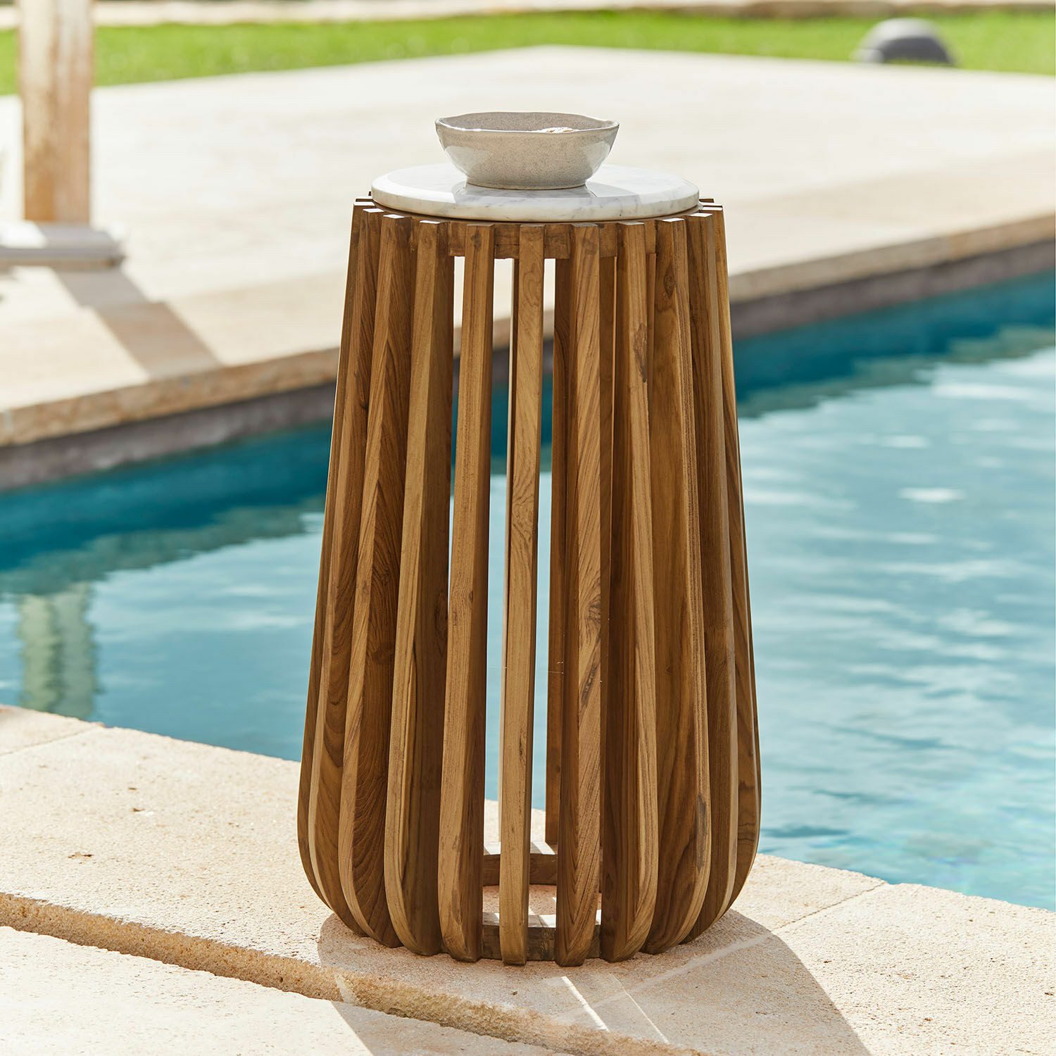 Mirabeau Gartentisch Beistelltisch Urbeline braun/weiß