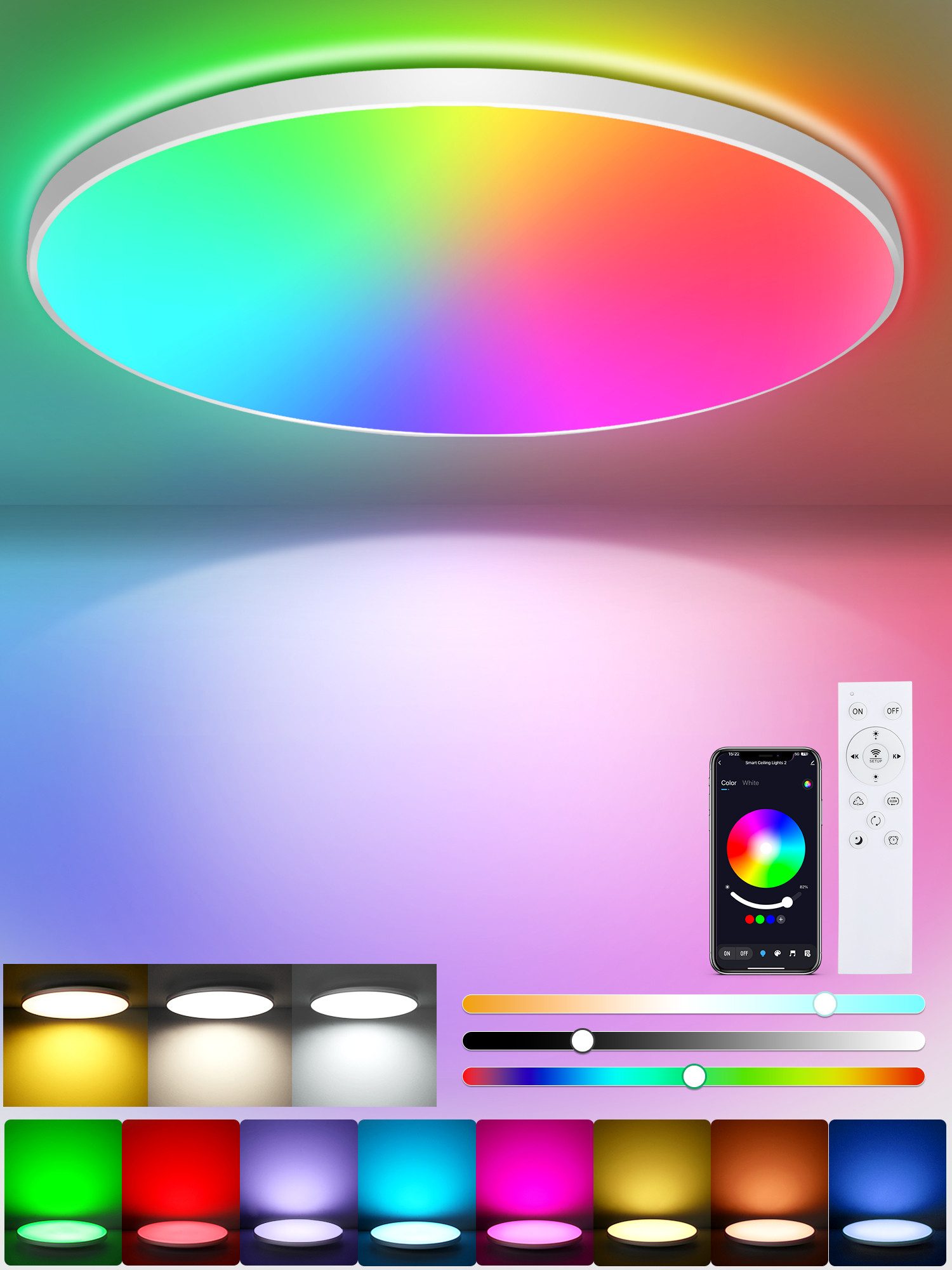 Oraymin Deckenleuchte LED Deckenlampe Smartes RGB günstig online kaufen