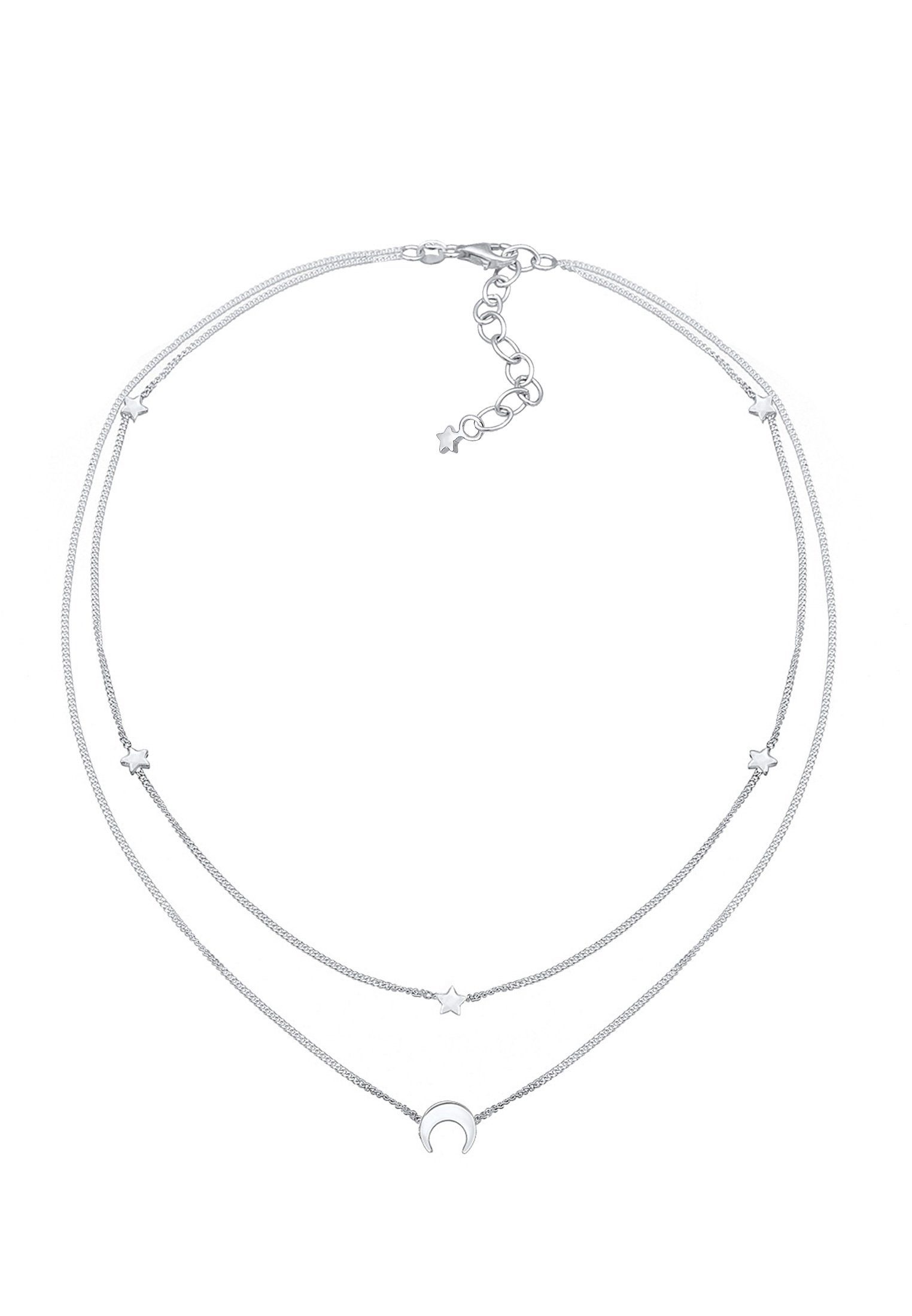 Elli Collier Choker Layer Halbmond und Sterne 925er Silber