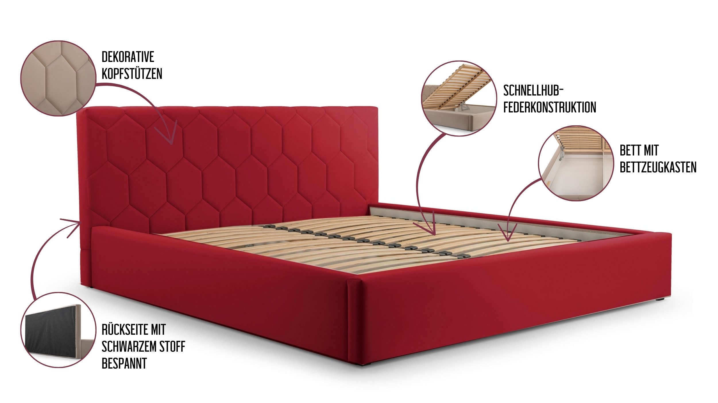 MOEBLO Polsterbett Bett 02 (aus Samt, günstig online kaufen