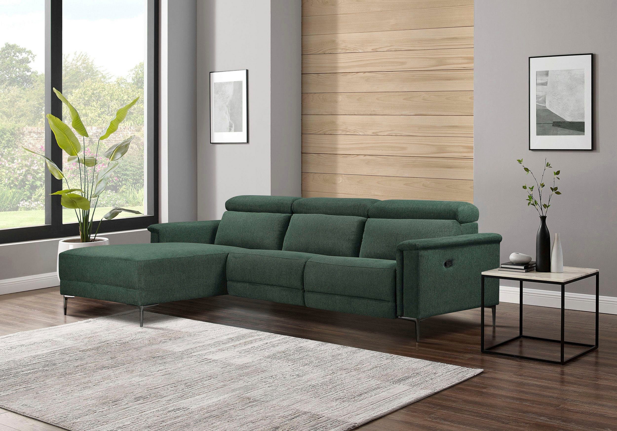 OTTO home Ecksofa LUND, L-Form, 261cm, man. o. elektr. Relaxfunktion (mit USB-A), und Kopfteilverstellung